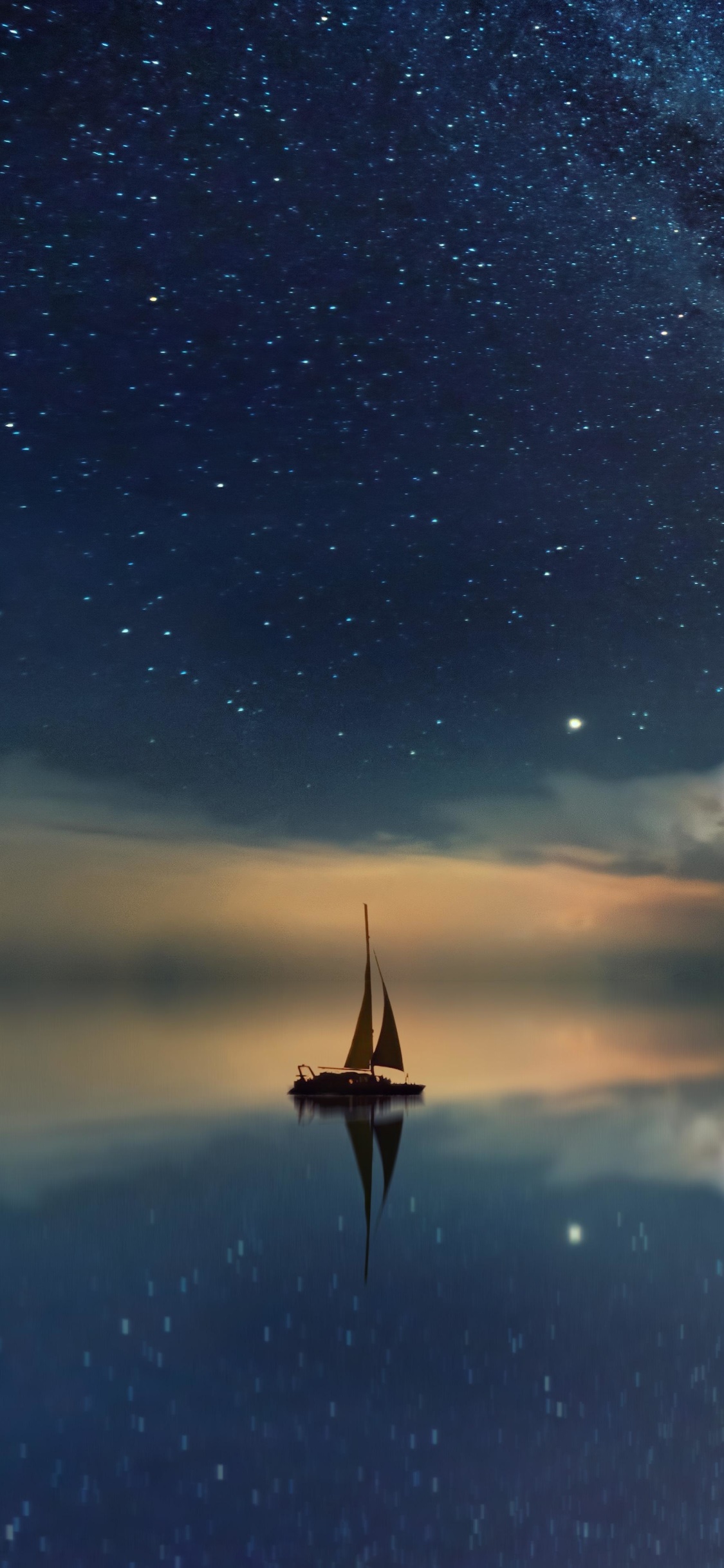 Fantasy Ocean, Sailboat, 1125x2436, Phone HD Wallpaper