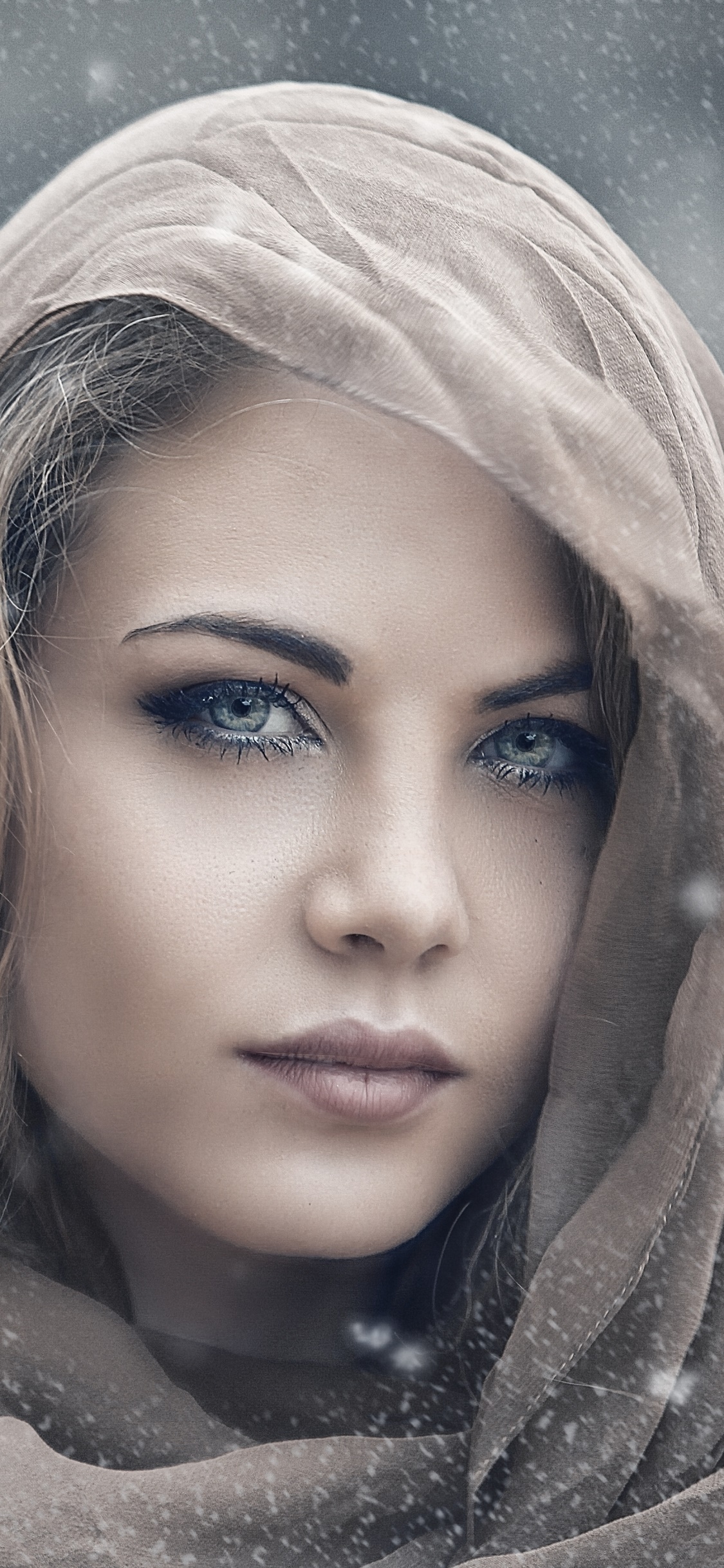 Women Model, Scarf, 1125x2436, Phone HD Wallpaper