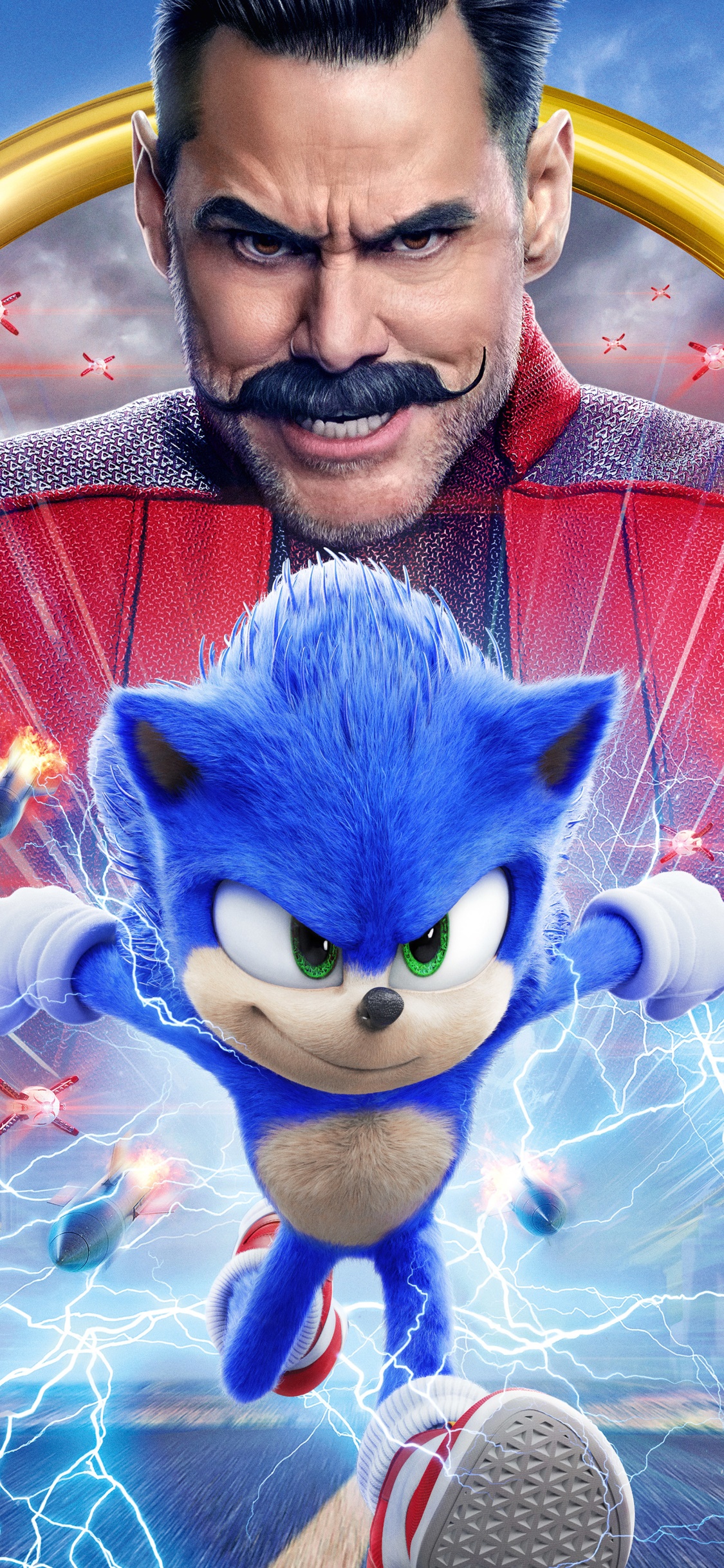 Movie Sonic the Hedgehog, Jim Carrey, 1125x2436, Phone HD Wallpaper