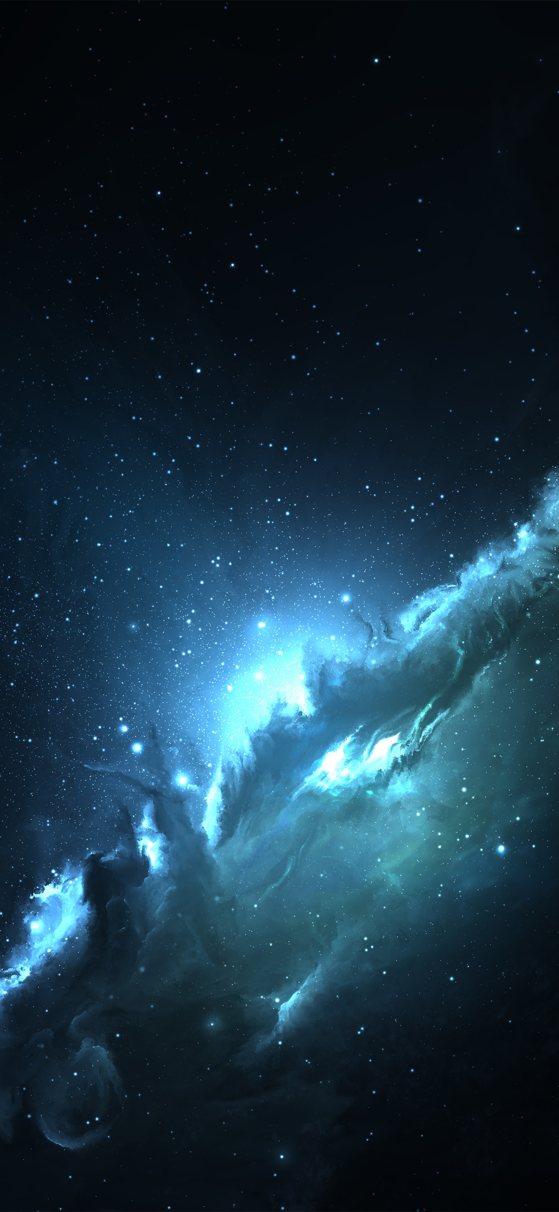 Sci Fi Nebula, Blue, Space, 1125x2436, Phone HD Wallpaper