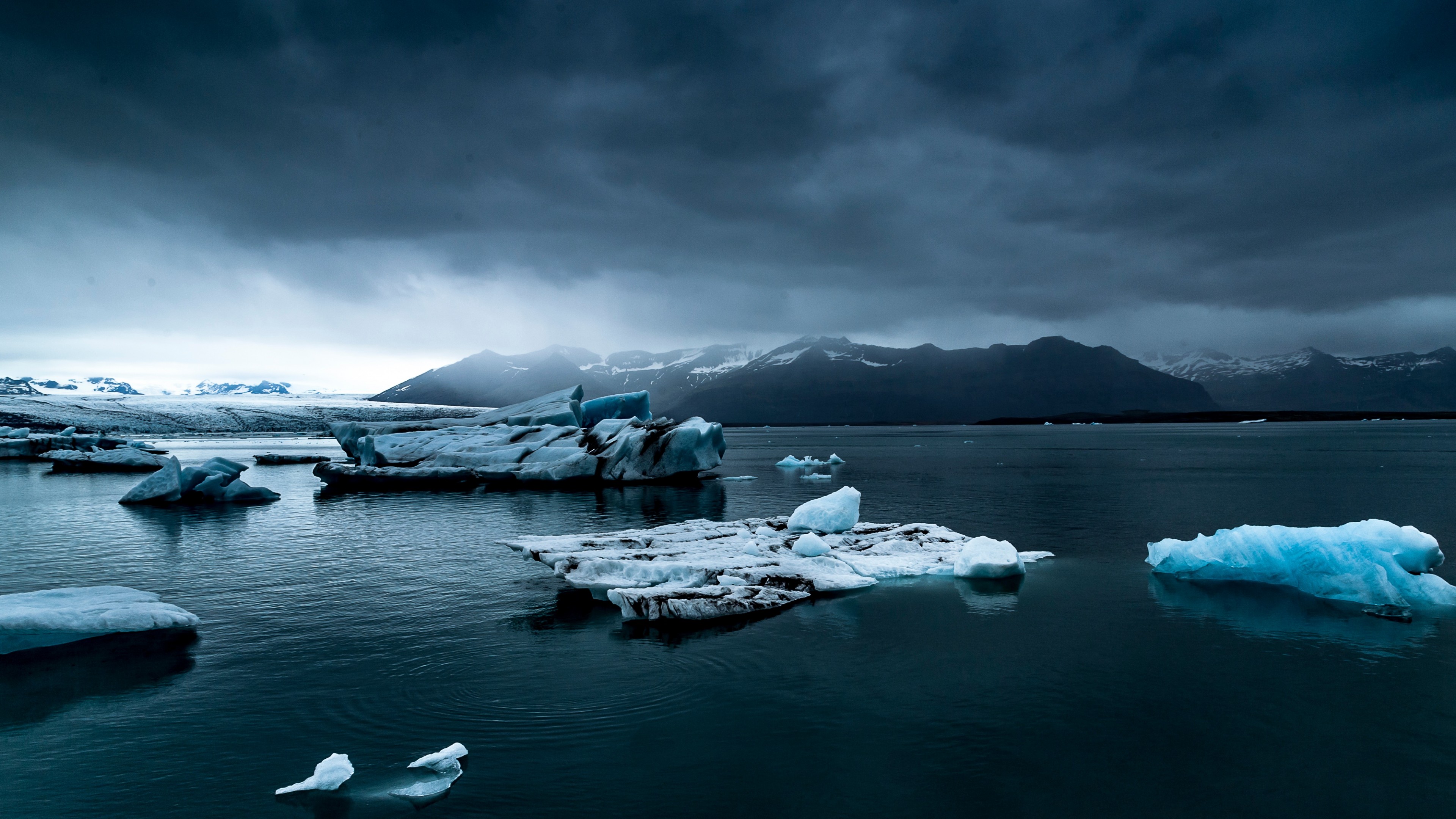 Sea, winter, 4k, ice, HD Wallpaper