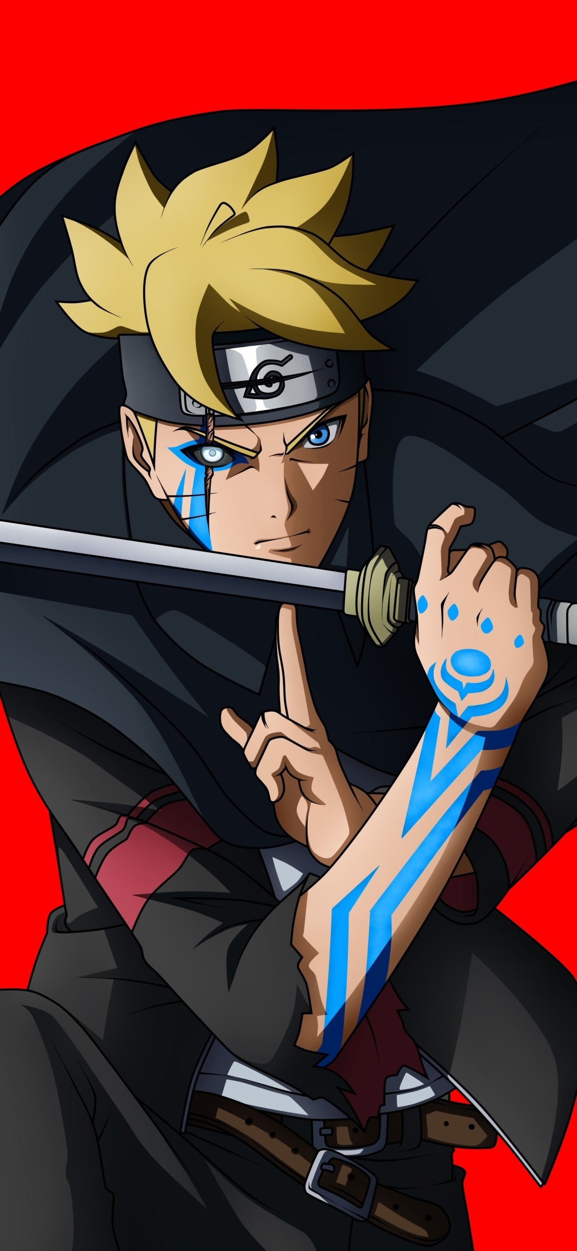 Anime Boruto, Blue Eyes, Boruto (Anime), Boruto Uzumaki, Weapon, 1125x2436, Phone HD Wallpaper
