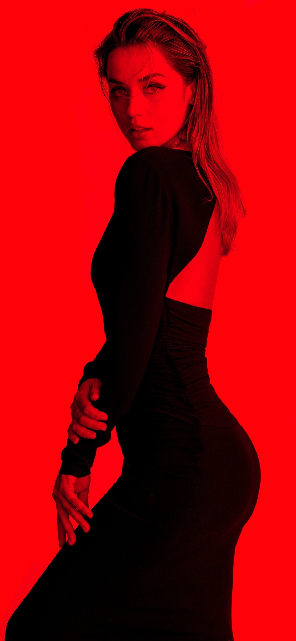 Celebrity Ana de Armas, Cuban, Red, Dress, Actress, 1125x2436, Phone HD Wallpaper