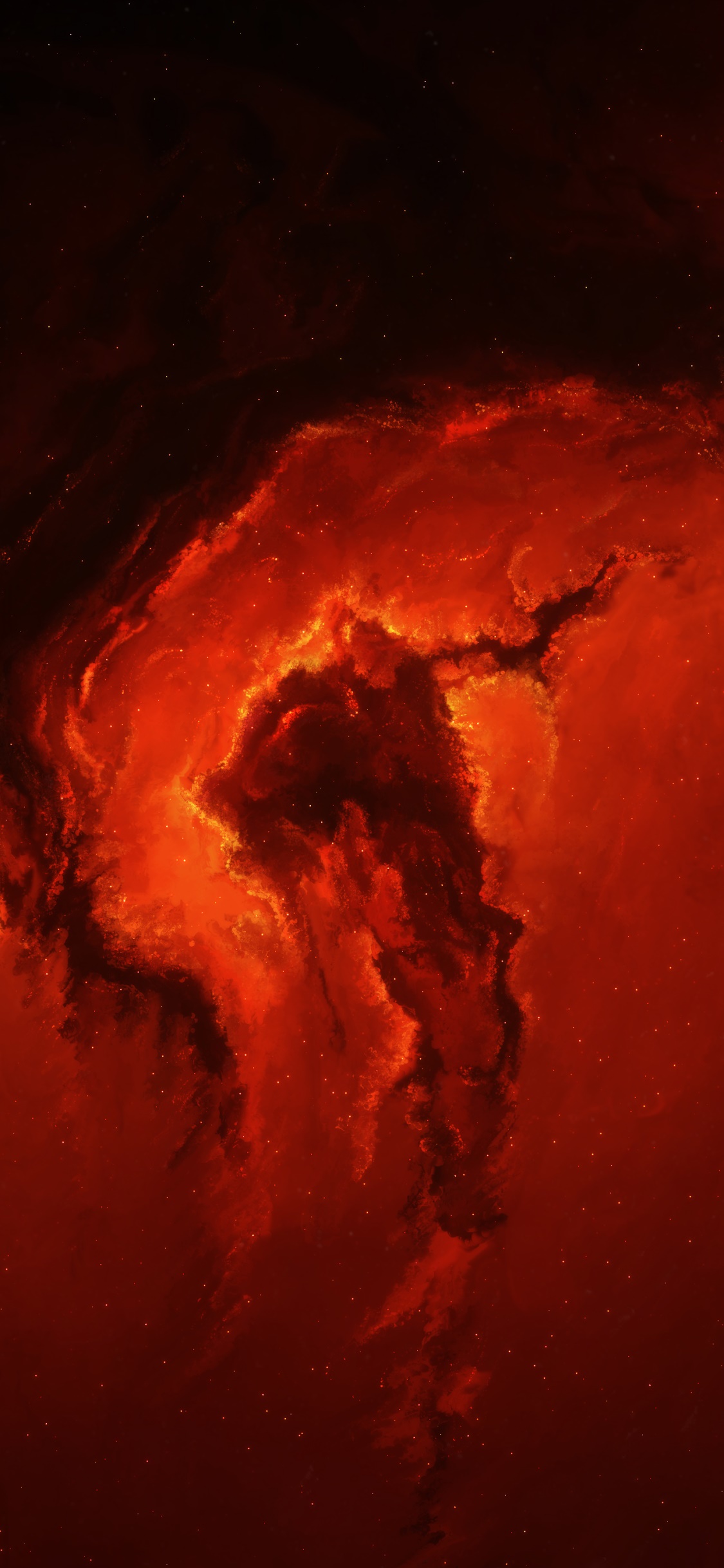 Sci Fi Nebula, Red, Space, 1125x2436, Phone HD Wallpaper