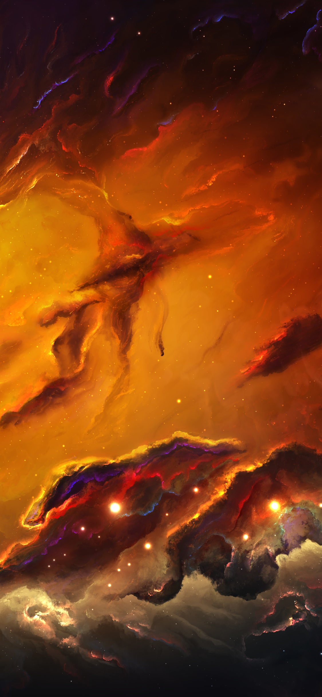 Sci Fi Nebula, Stars, Space, 1125x2436, Phone HD Wallpaper