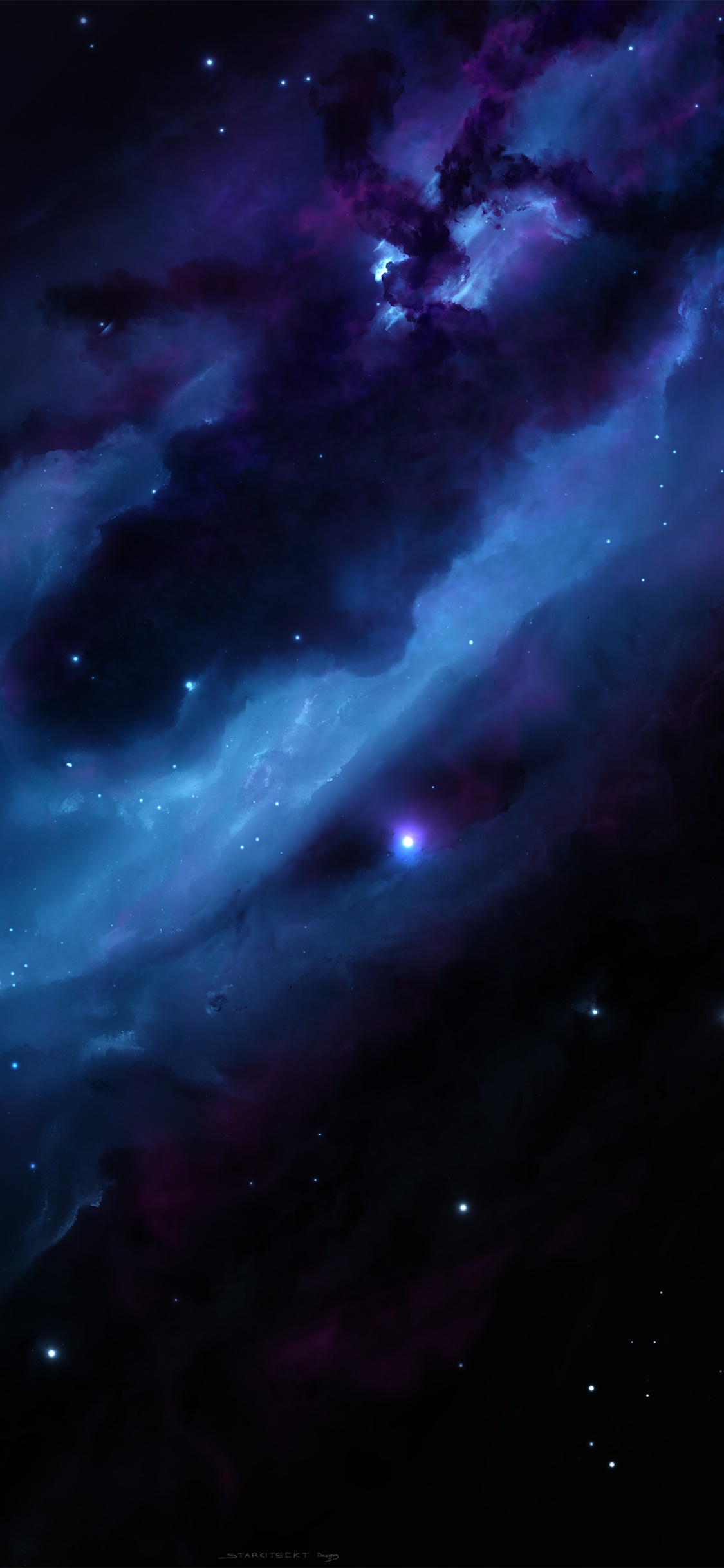 Sci Fi Nebula, Blue, Space, 1125x2436, Phone HD Wallpaper
