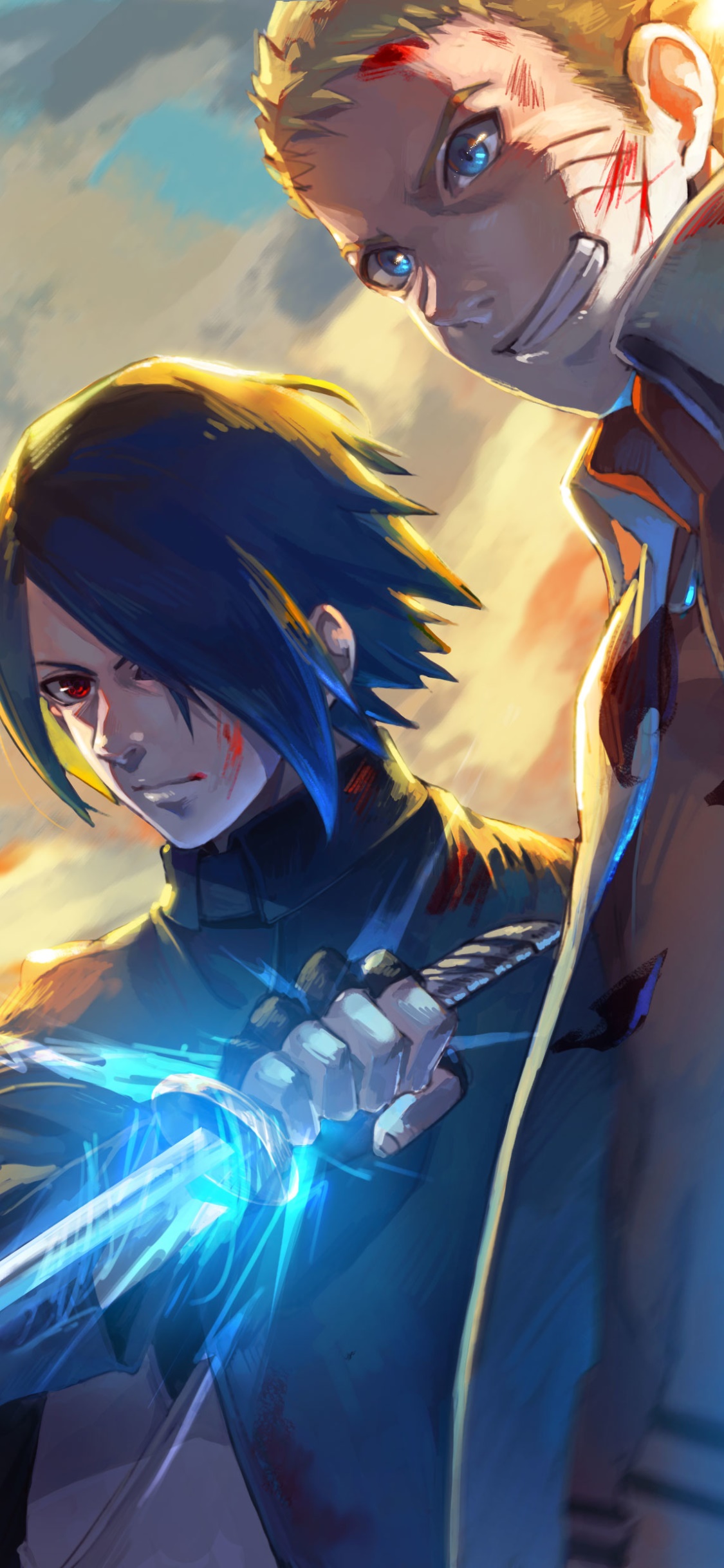 Anime Boruto, Sasuke Uchiha, Naruto Uzumaki, 1125x2436, Phone HD Wallpaper