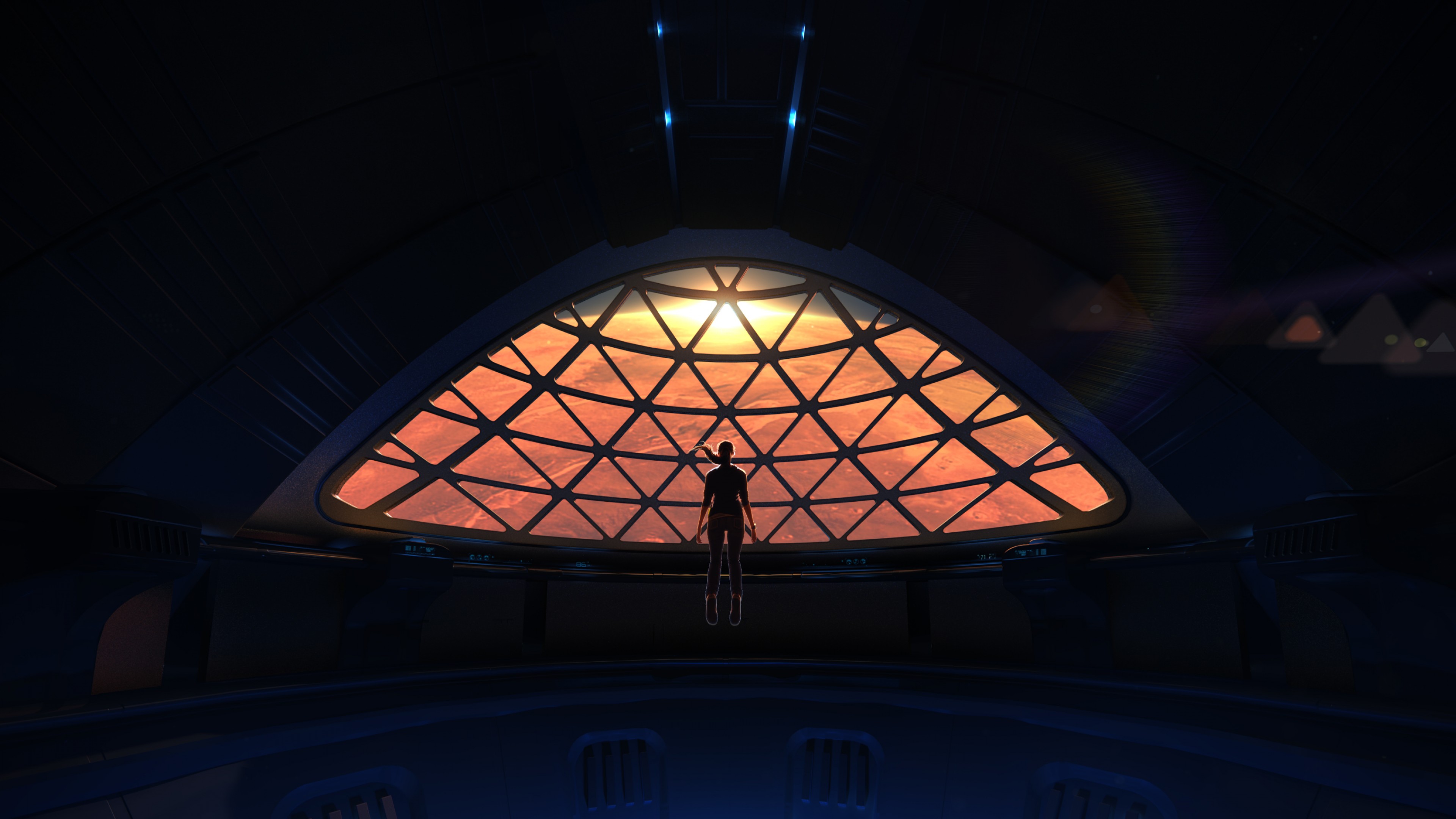 Mars, 4k, journey, girl, spaceship, HD Wallpaper