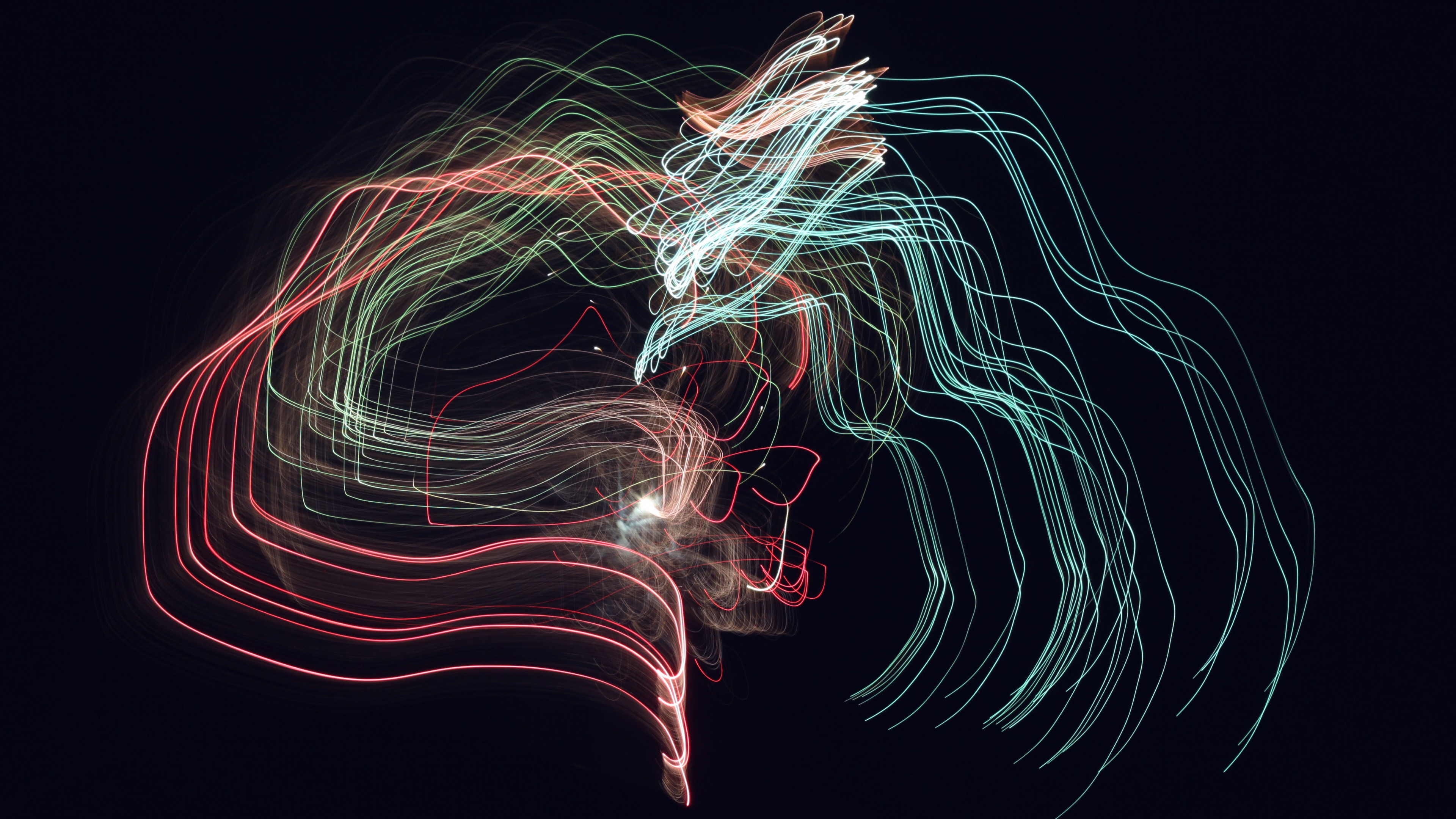 light, 4k, lines, abstract, HD Wallpaper