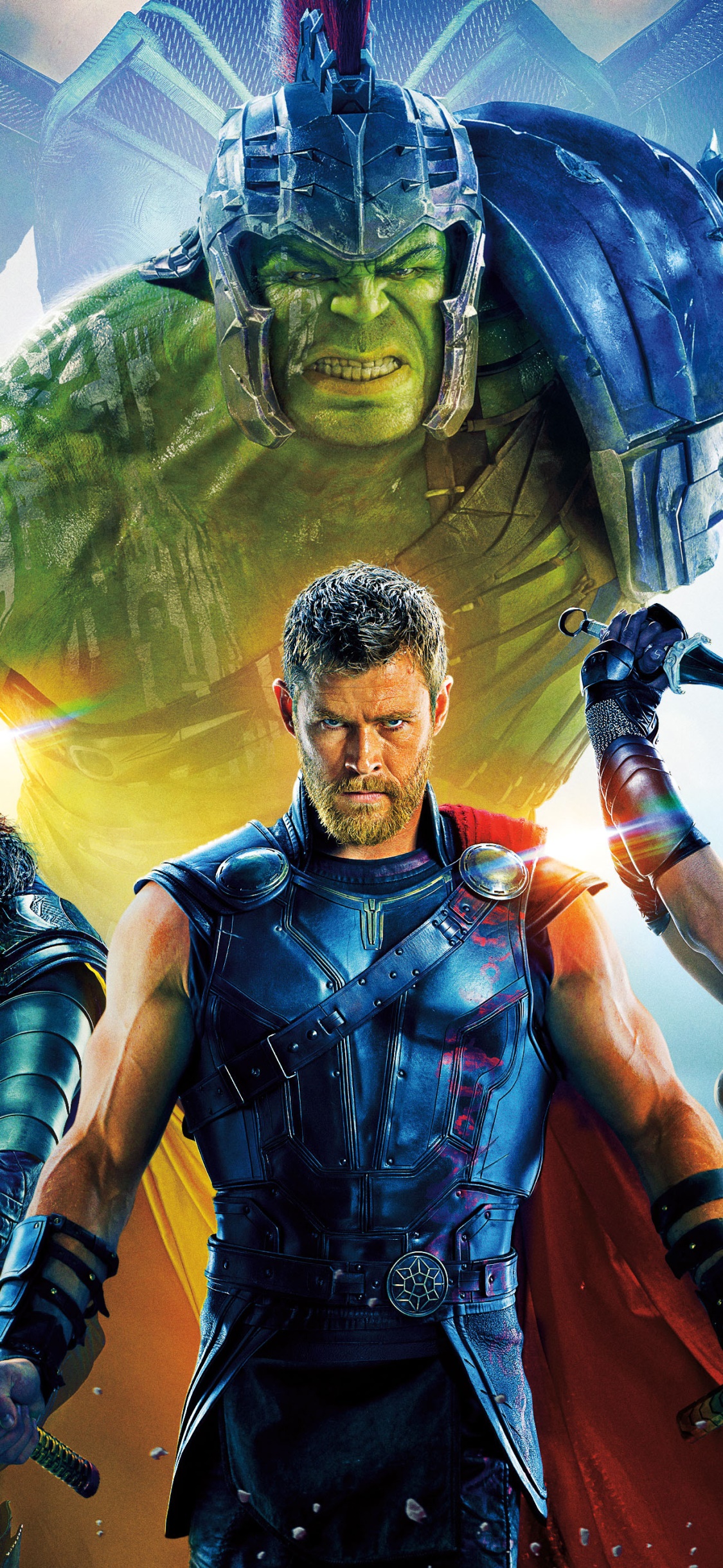 Movie Thor: Ragnarok, Thor, Chris Hemsworth, Hulk, 1125x2436, Phone HD Wallpaper