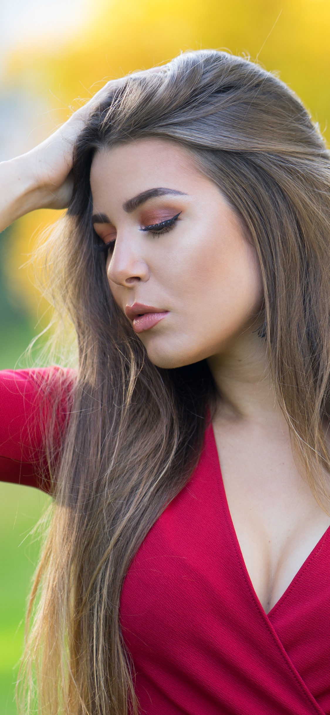Women Model, Brunette, Depth Of Field, 1125x2436, Phone HD Wallpaper