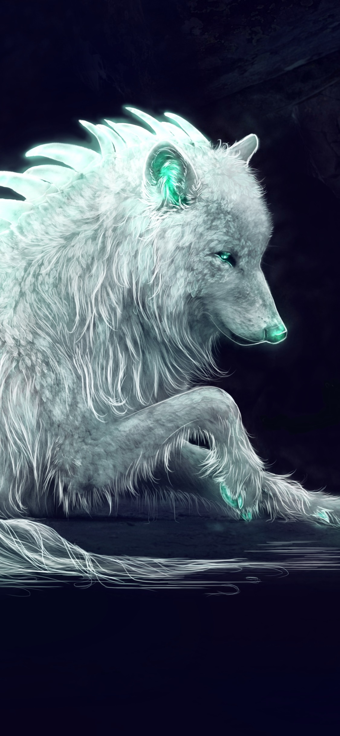 Fantasy Wolf, 1125x2436, Phone HD Wallpaper