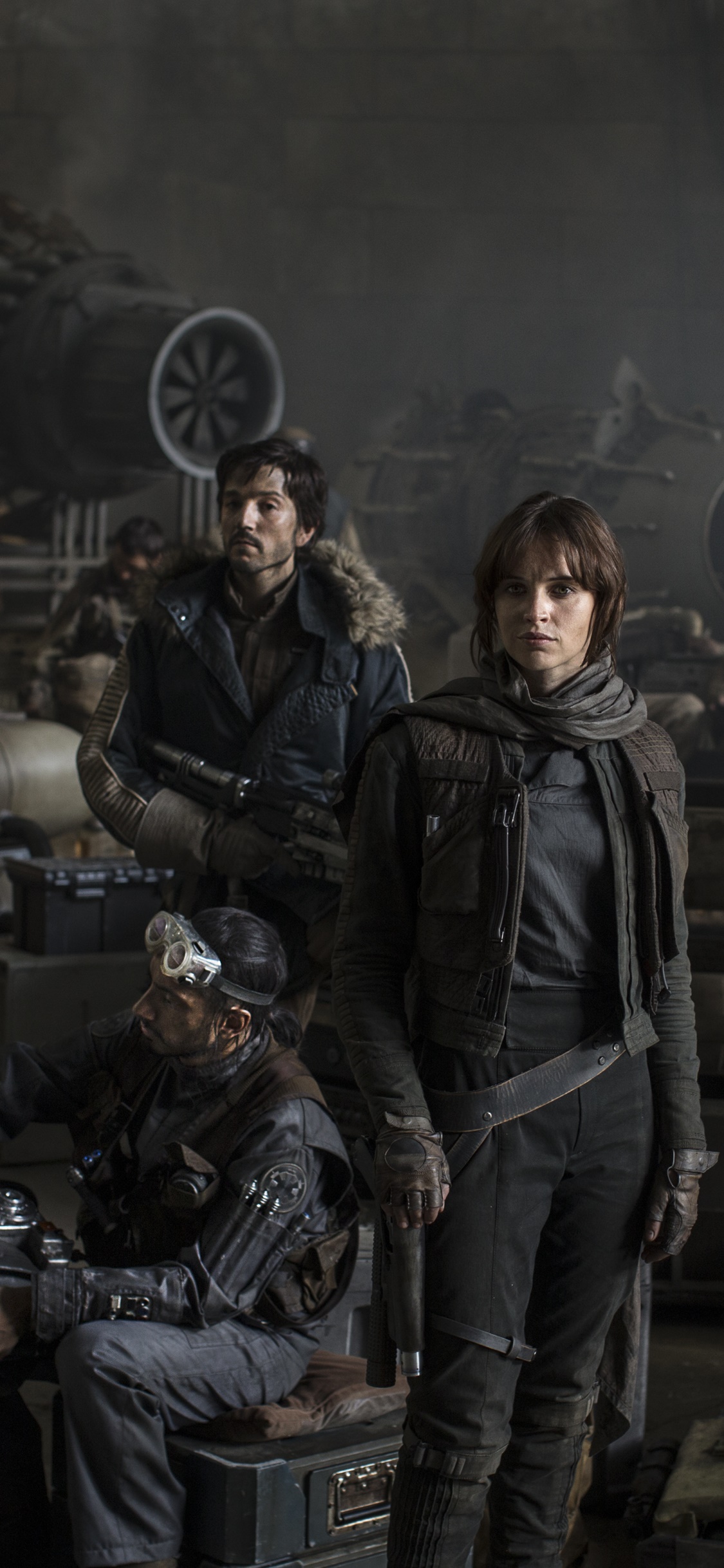 Movie Rogue One: A Star Wars Story, Chirrut Îmwe, Felicity Jones, Donnie Yen, Jiang Wen, Diego Luna, 1125x2436, Phone HD Wallpaper