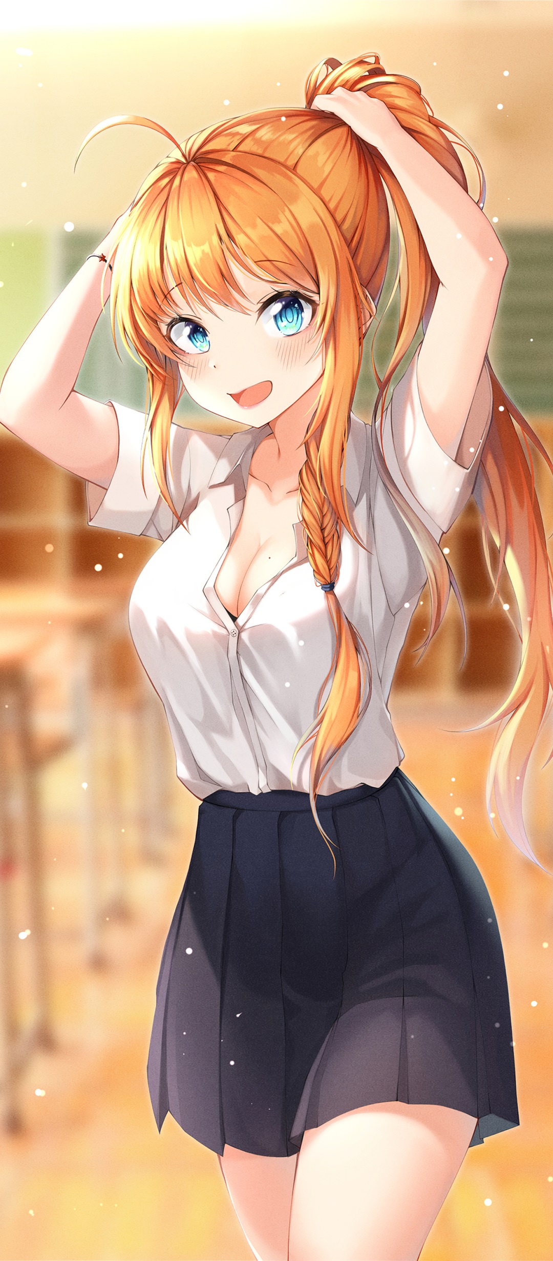 Anime Princess Connect! Re:Dive, Aqua Eyes, Pecorine (Princess Connect), Blonde, Skirt, 1080x2460, Phone HD Wallpaper