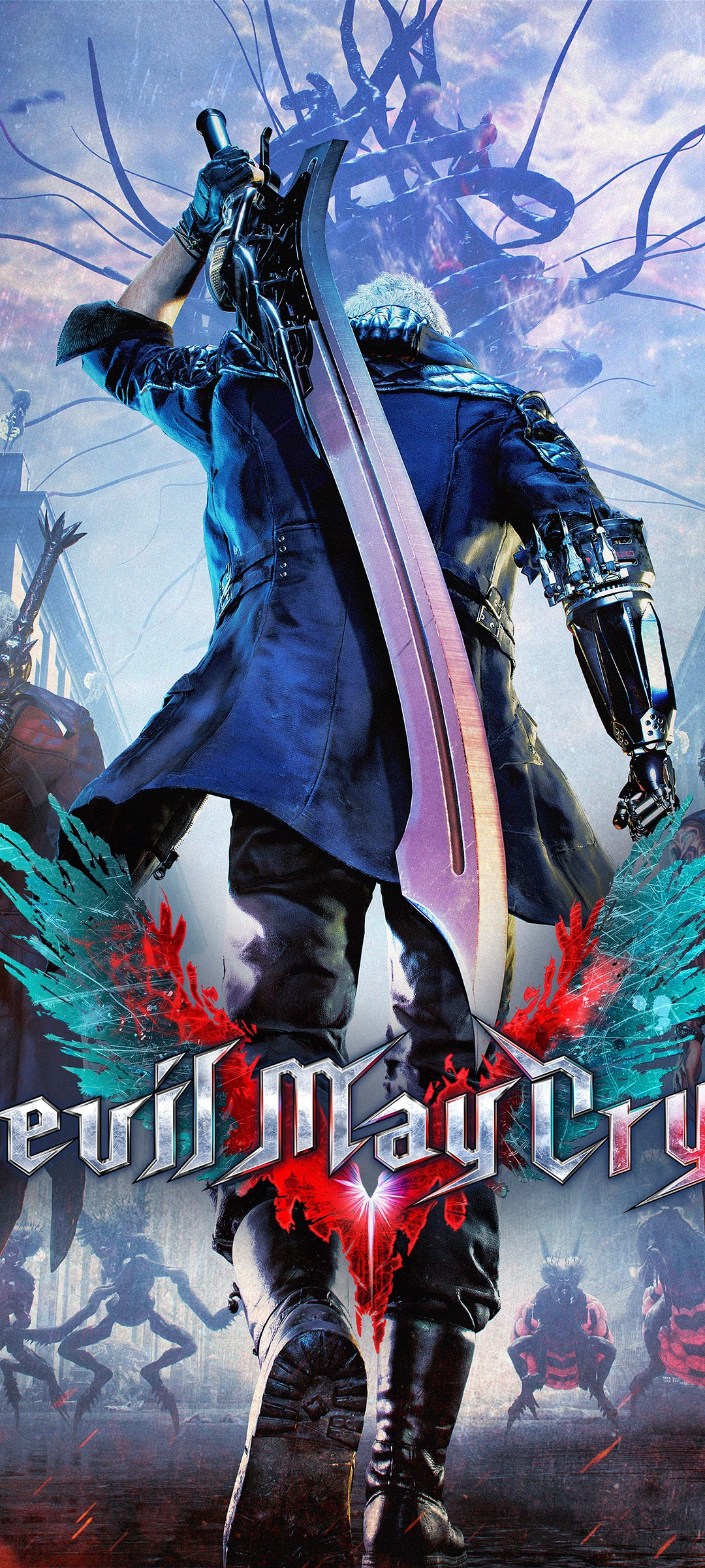Video Game Devil May Cry 5, V (Devil May Cry), Dante (Devil May Cry), Nero (Devil May Cry), 1080x2400, Phone HD Wallpaper