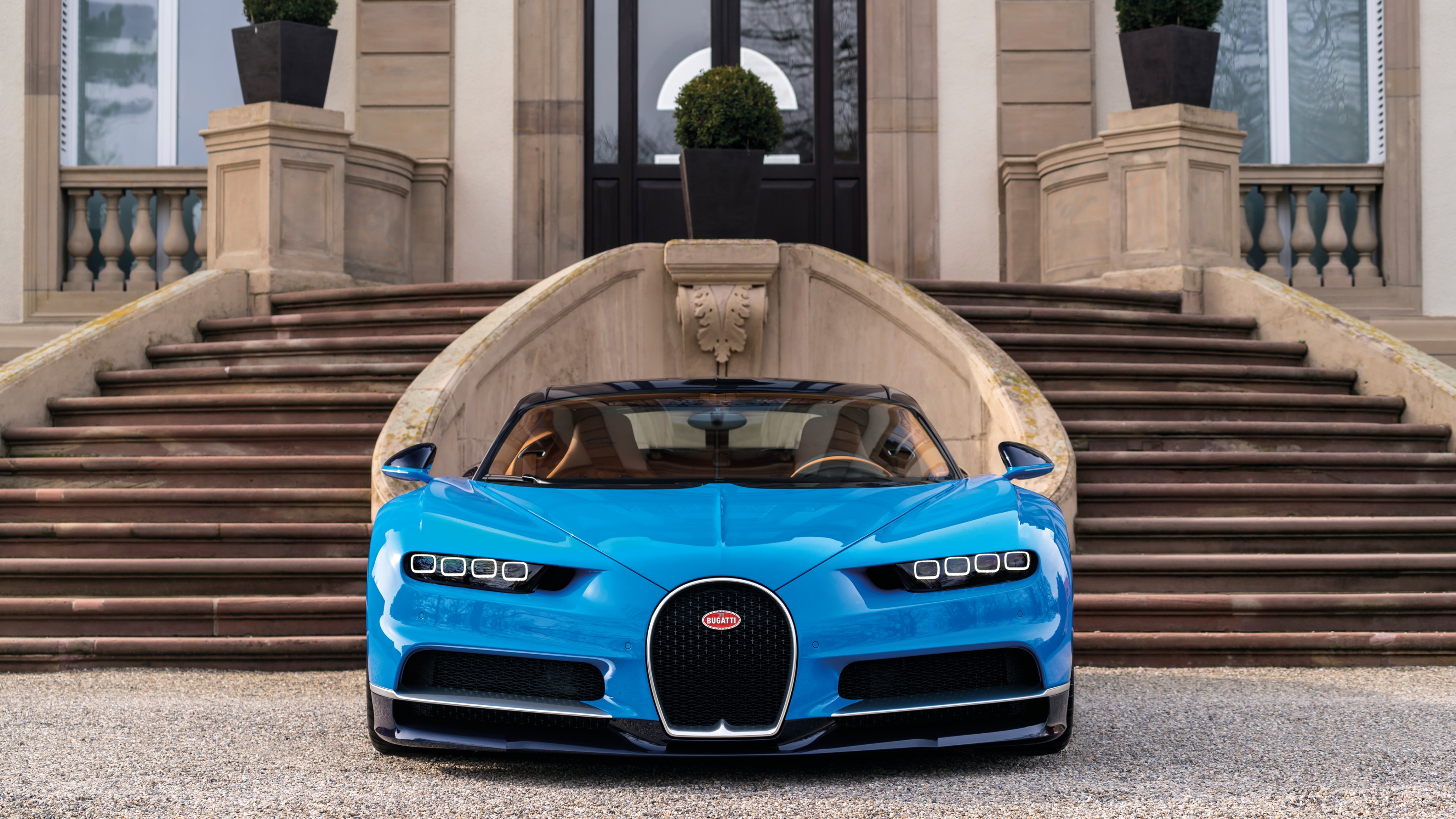 Bugatti Chiron, Geneva Auto Show 2017, hypercar, blue, HD Wallpaper