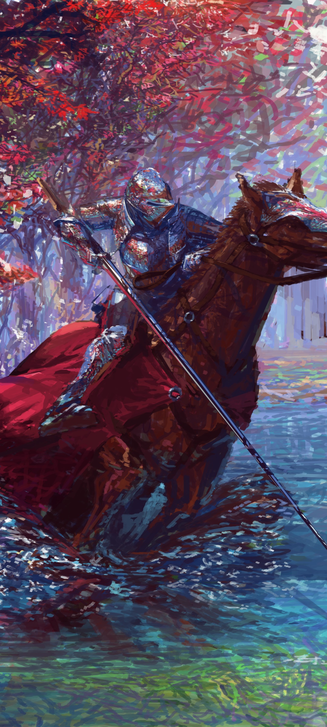 Fantasy Knight, Warrior, Horse, Armor, 1080x2400, Phone HD Wallpaper