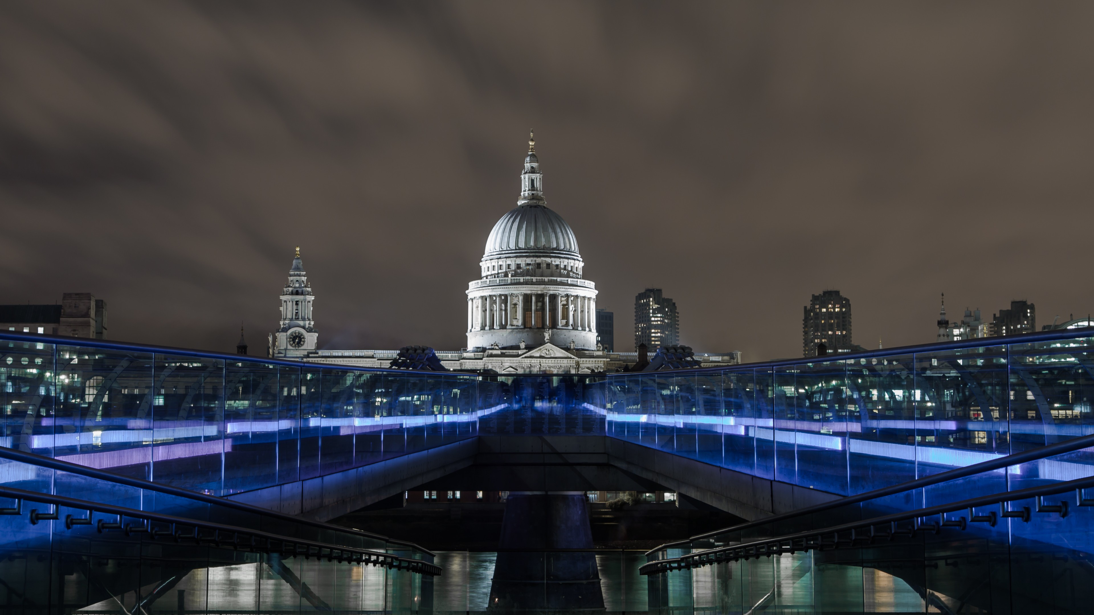 Millenium Bridge, London. England, tourism, travel, night, HD Wallpaper