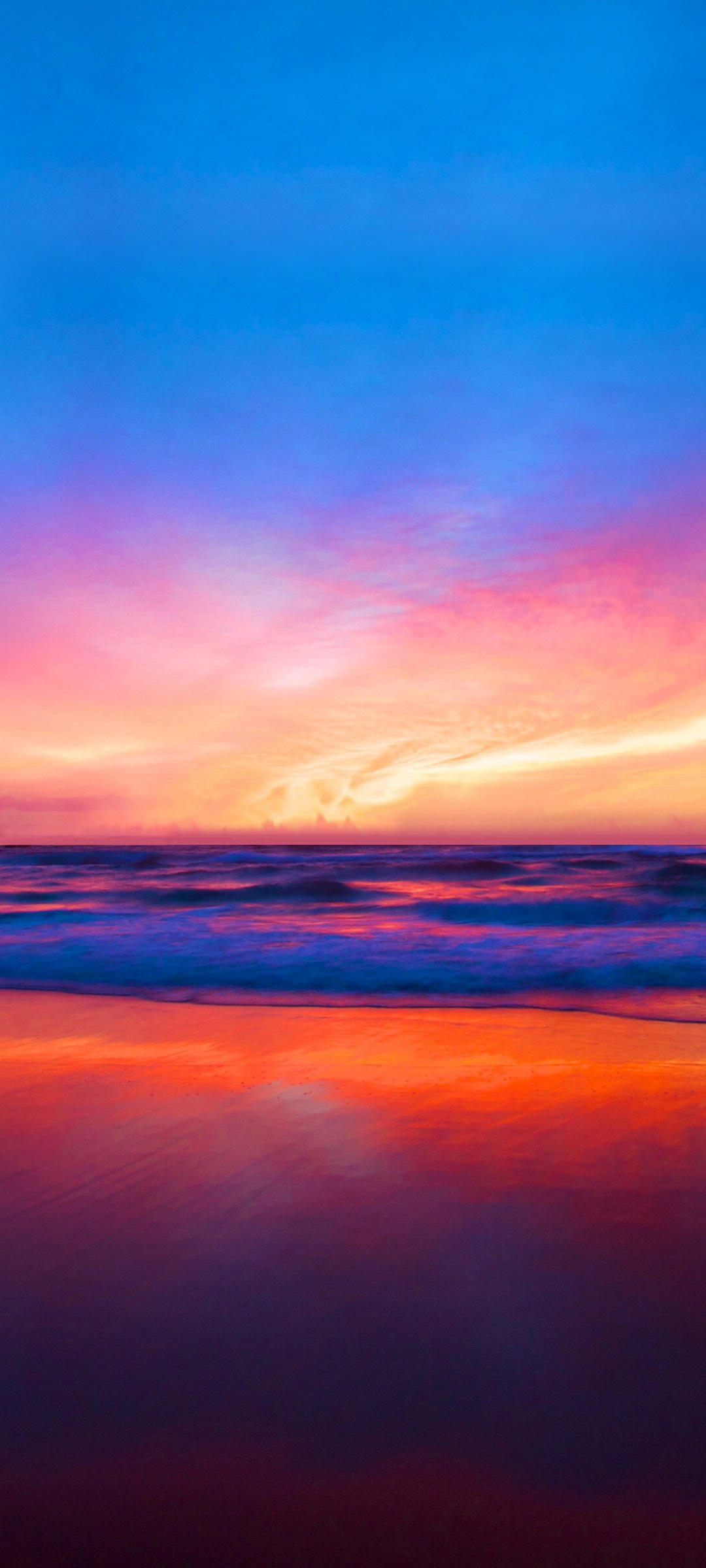 Earth Sunset, Horizon, Beach, Colorful, 1080x2400, Phone HD Wallpaper