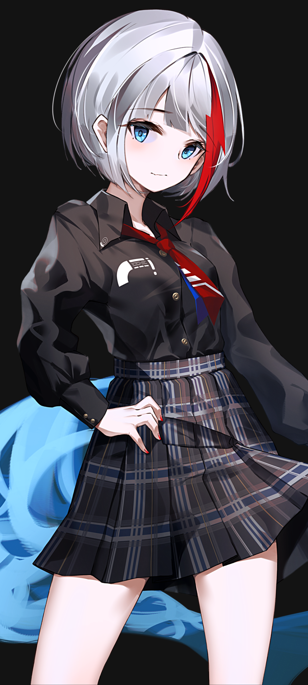 Anime Azur Lane, Short Hair, Admiral Graf Spee (Azur Lane), Blue Eyes, Grey Hair, Skirt, 1080x2400, Phone HD Wallpaper