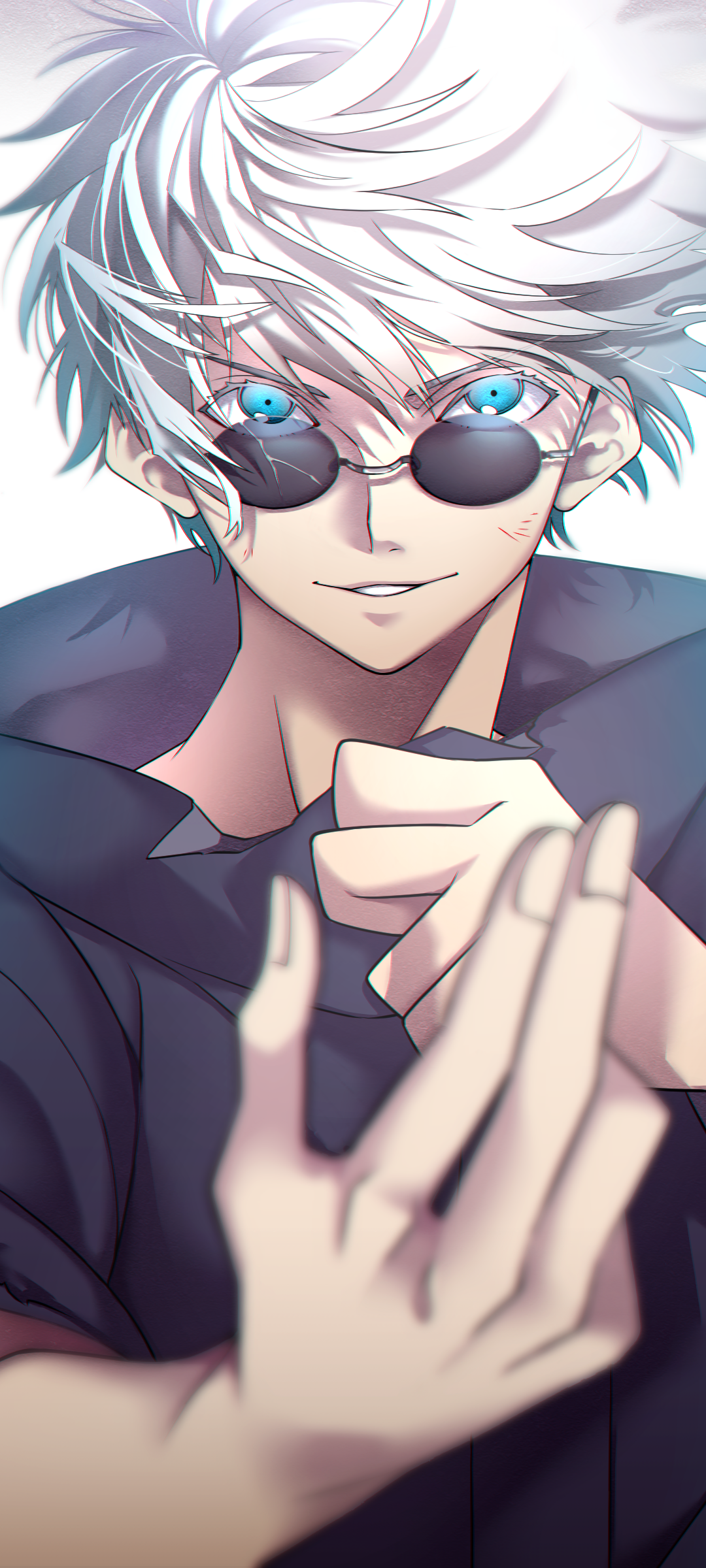 Wallpaper ID: 356793 / Anime Jujutsu Kaisen Phone Wallpaper, Blue Eyes,  Glasses, White Hair, Satoru Gojo, 1080x2400 free download