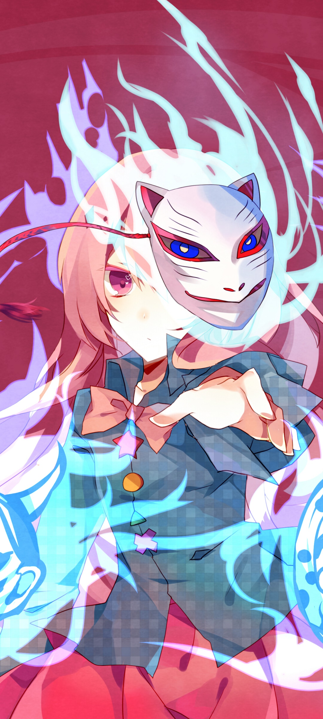 Anime Touhou, Hata No Kokoro, 1080x2400, Phone HD Wallpaper