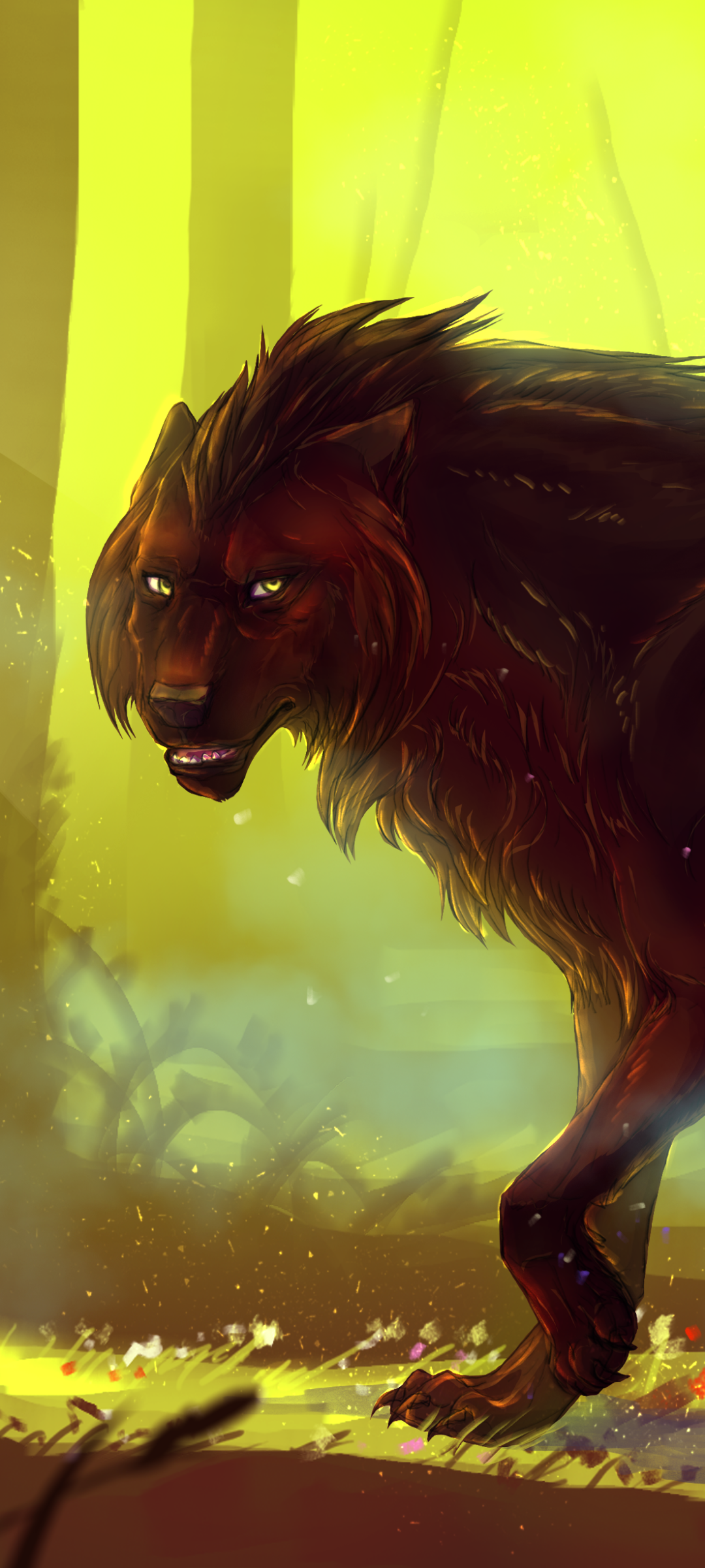 Fantasy Wolf, 1080x2400, Phone HD Wallpaper