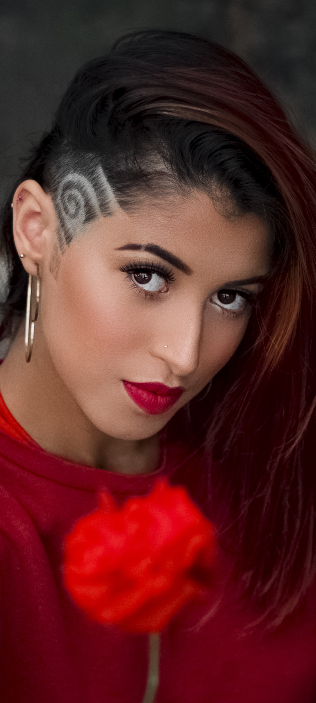 Women Model, Brown Eyes, Lipstick, 1080x2400, Phone HD Wallpaper