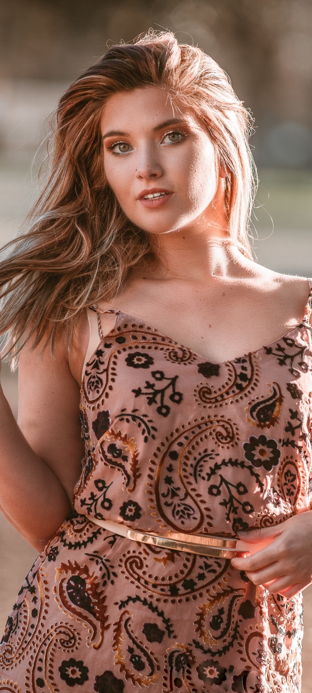 Women Model, Dress, Redhead, 1080x2400, Phone HD Wallpaper