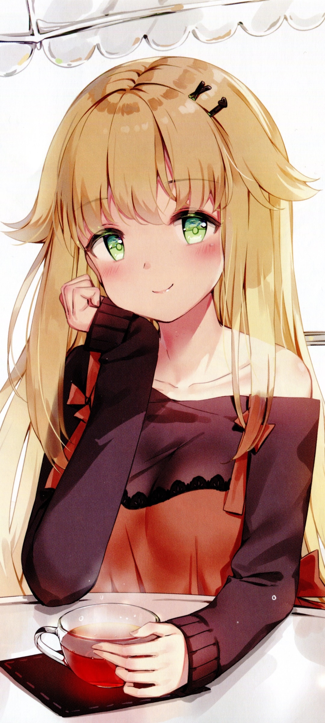 Anime Azur Lane, Long Hair, Blonde, Aurora (Azur Lane), Green Eyes, 1080x2400, Phone HD Wallpaper