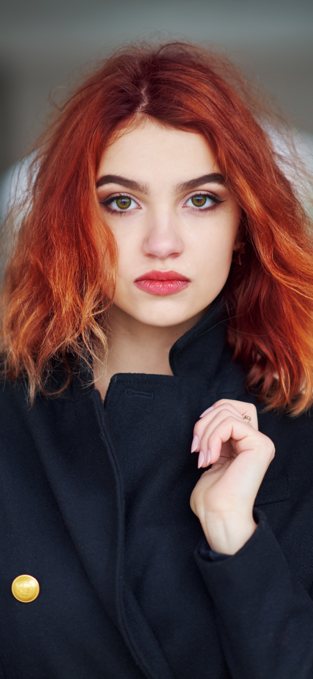 Women Model, Green Eyes, Redhead, 1080x2340, Phone HD Wallpaper