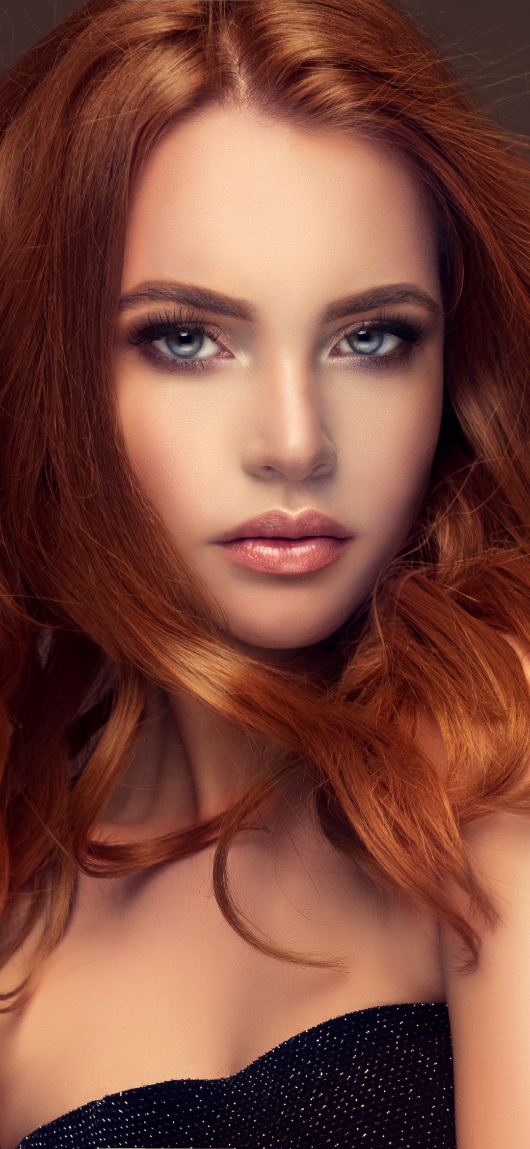 Women Model, Face, Redhead, Blue Eyes, 1080x2340, Phone HD Wallpaper