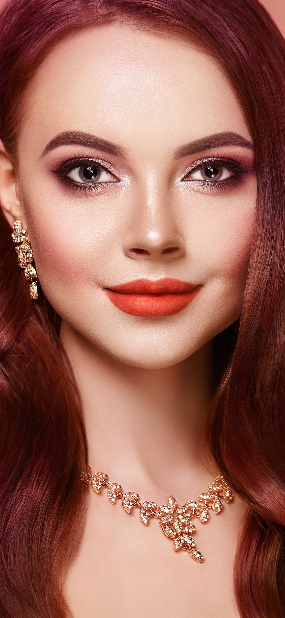 Women Model, Lipstick, Necklace, 1080x2340, Phone HD Wallpaper
