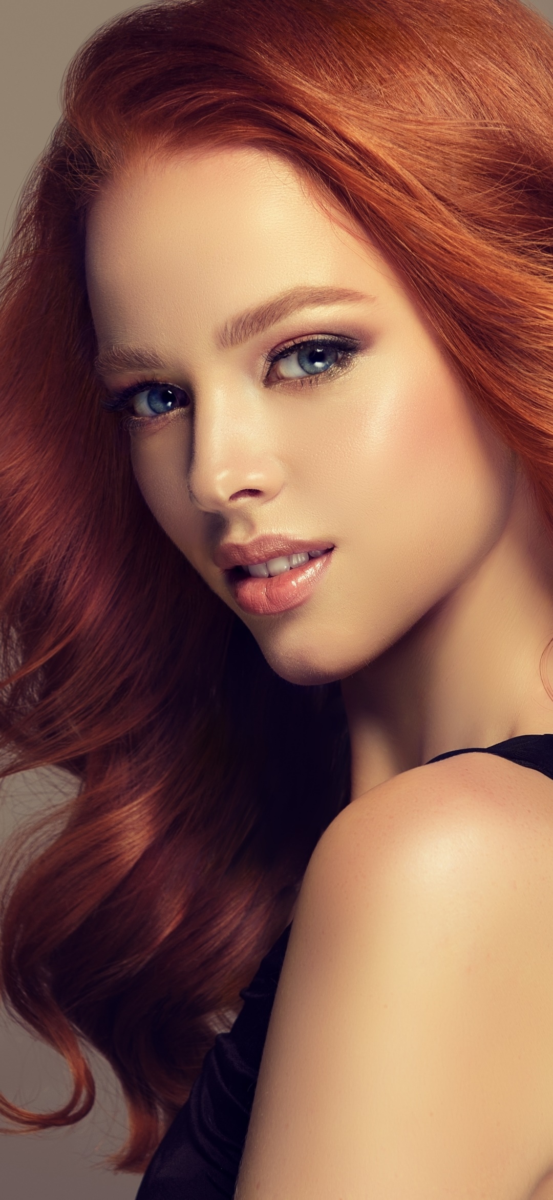 Women Model, Face, Blue Eyes, Redhead, 1080x2340, Phone HD Wallpaper