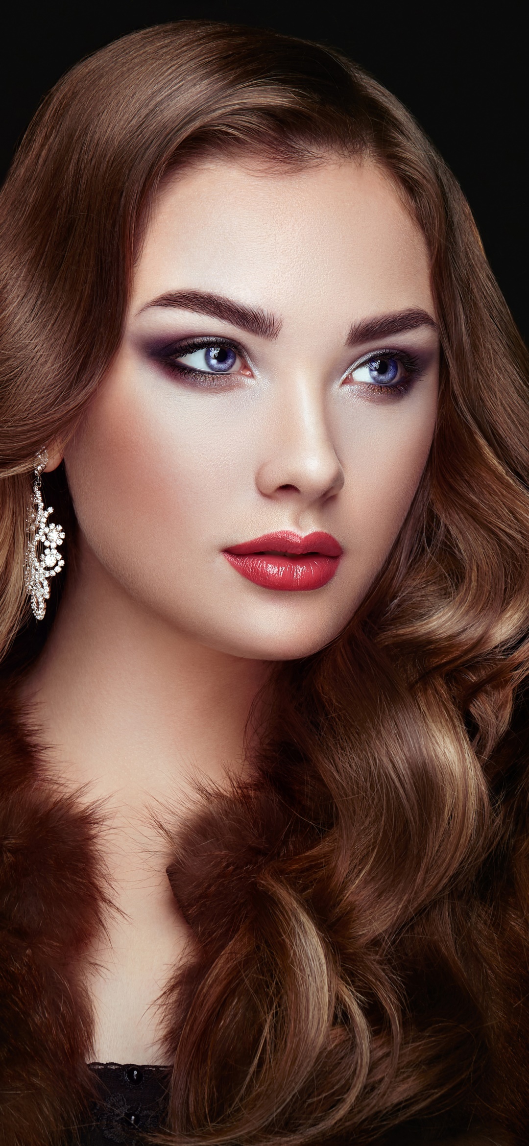 Women Model, Face, Lipstick, Blue Eyes, 1080x2340, Phone HD Wallpaper