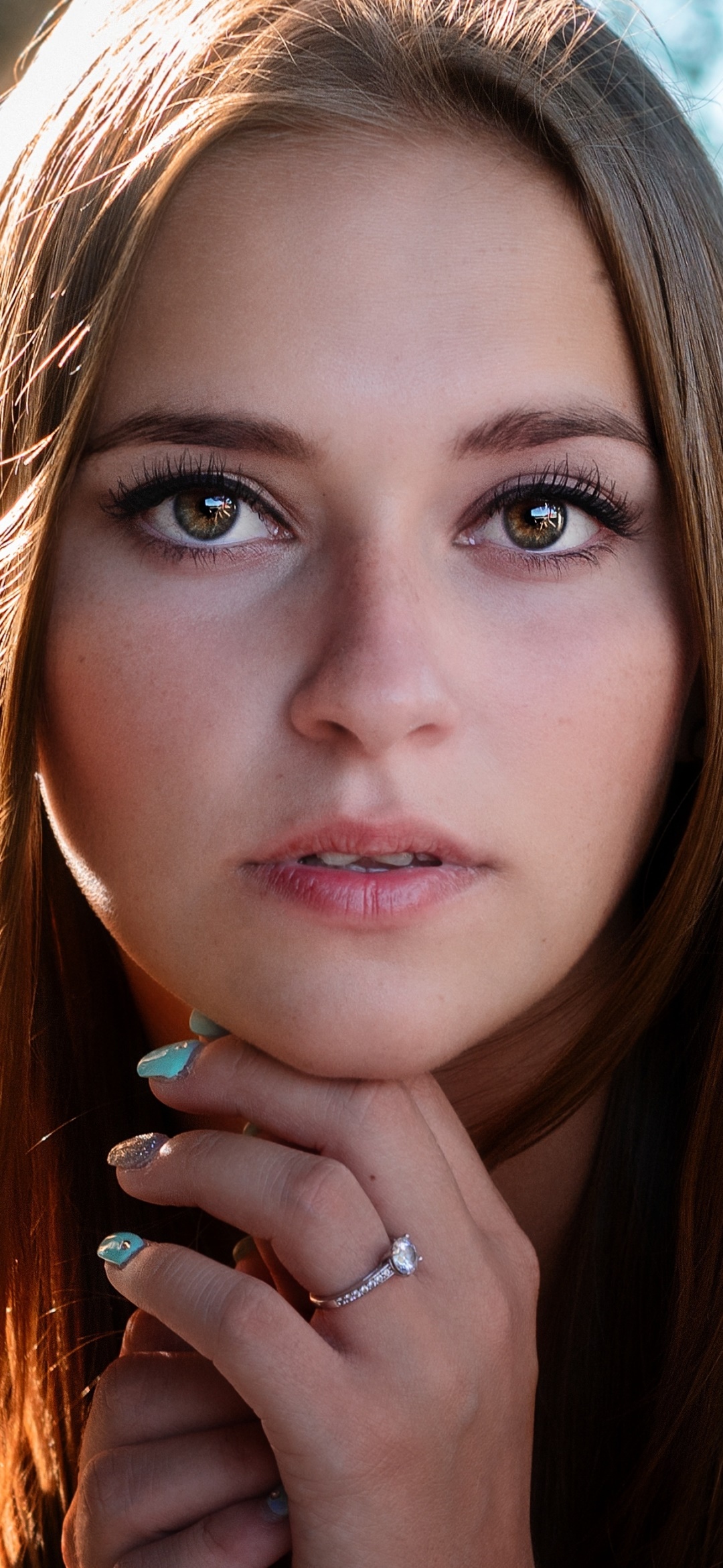 Women Model, Brunette, Face, 1080x2340, Phone HD Wallpaper