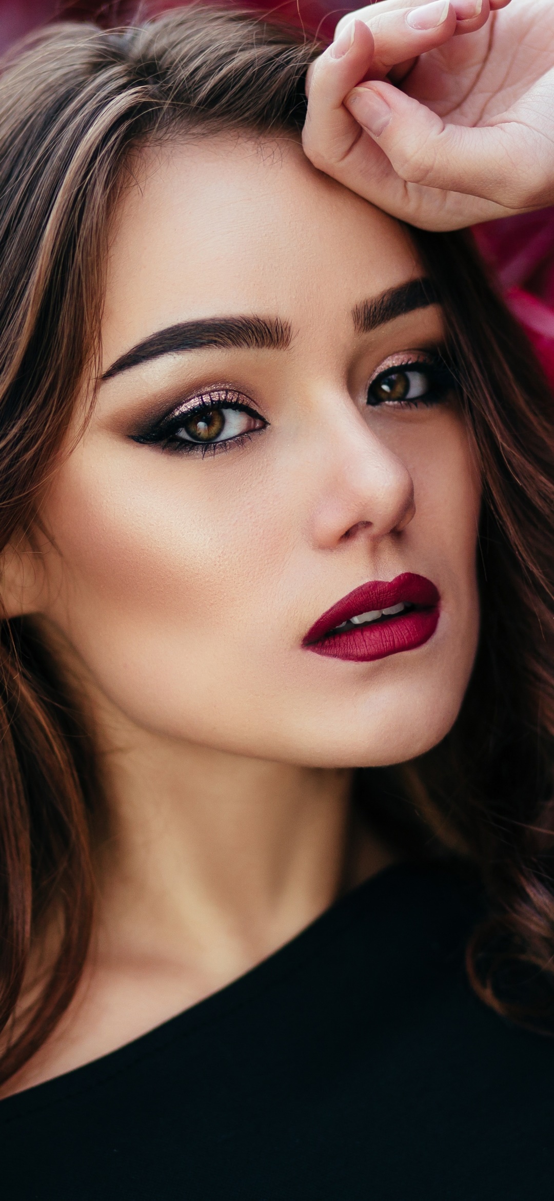 Women Model, Brunette, Lipstick, 1080x2340, Phone HD Wallpaper