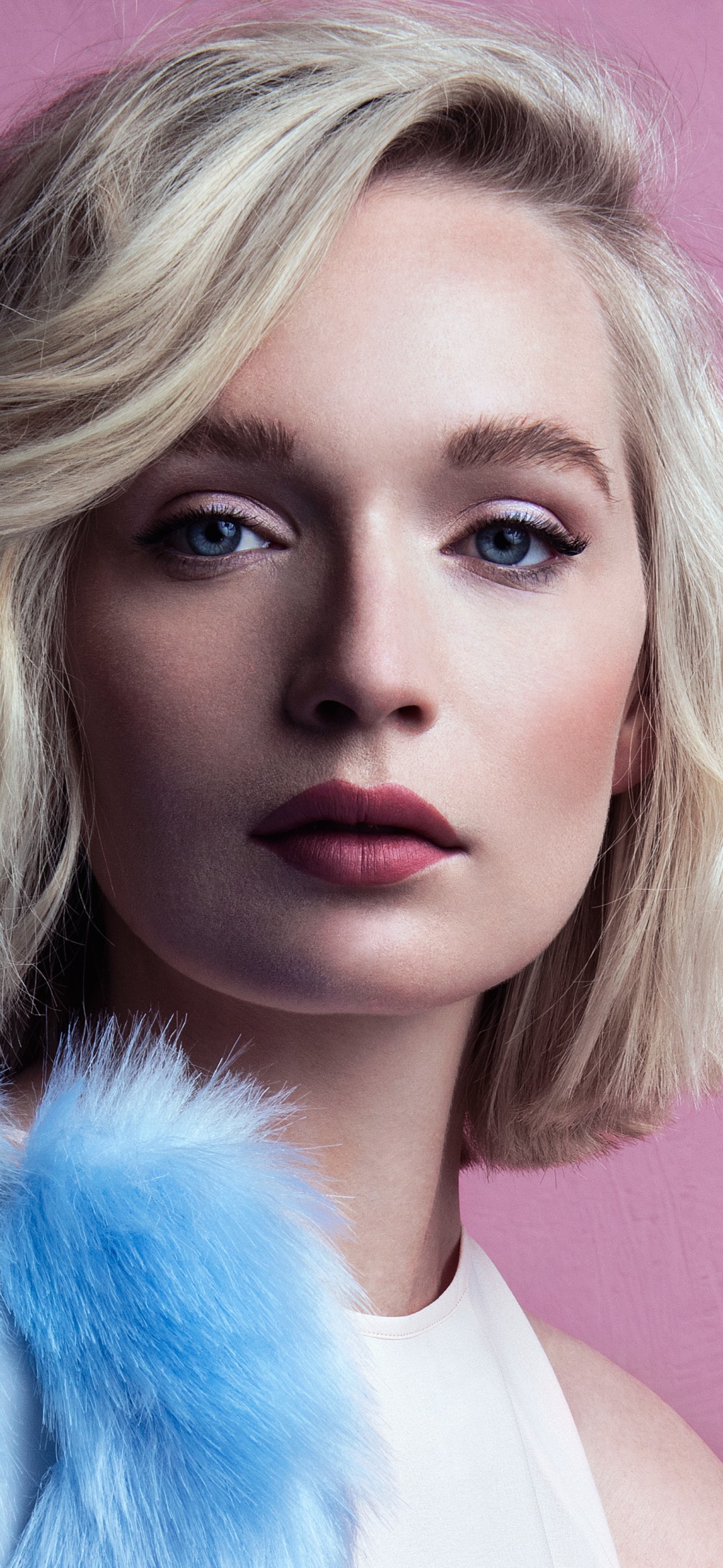 Women Model, Blue Eyes, Lipstick, Blonde, 1080x2340, Phone HD Wallpaper