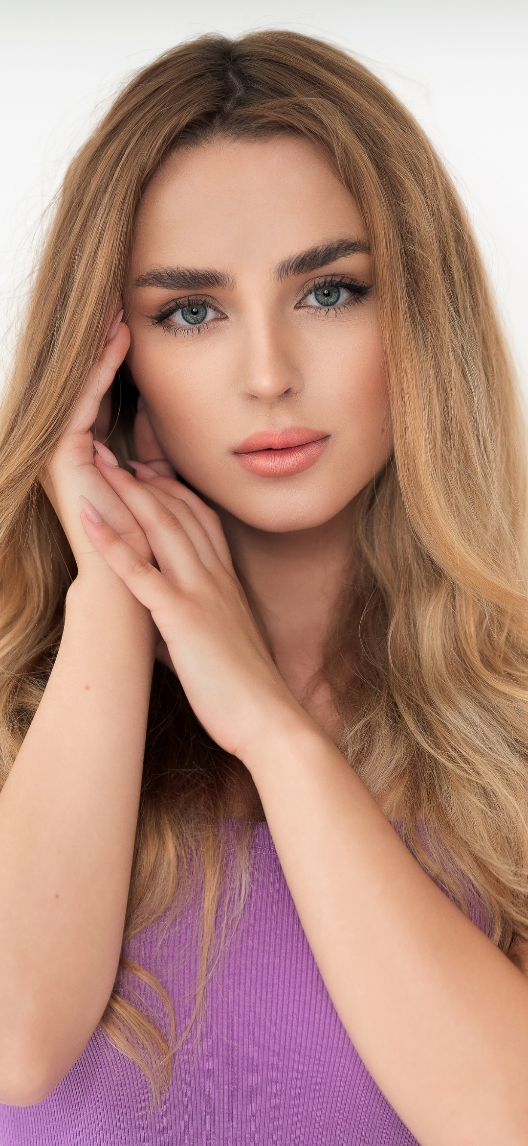 Women Model, Blue Eyes, Blonde, 1080x2340, Phone HD Wallpaper
