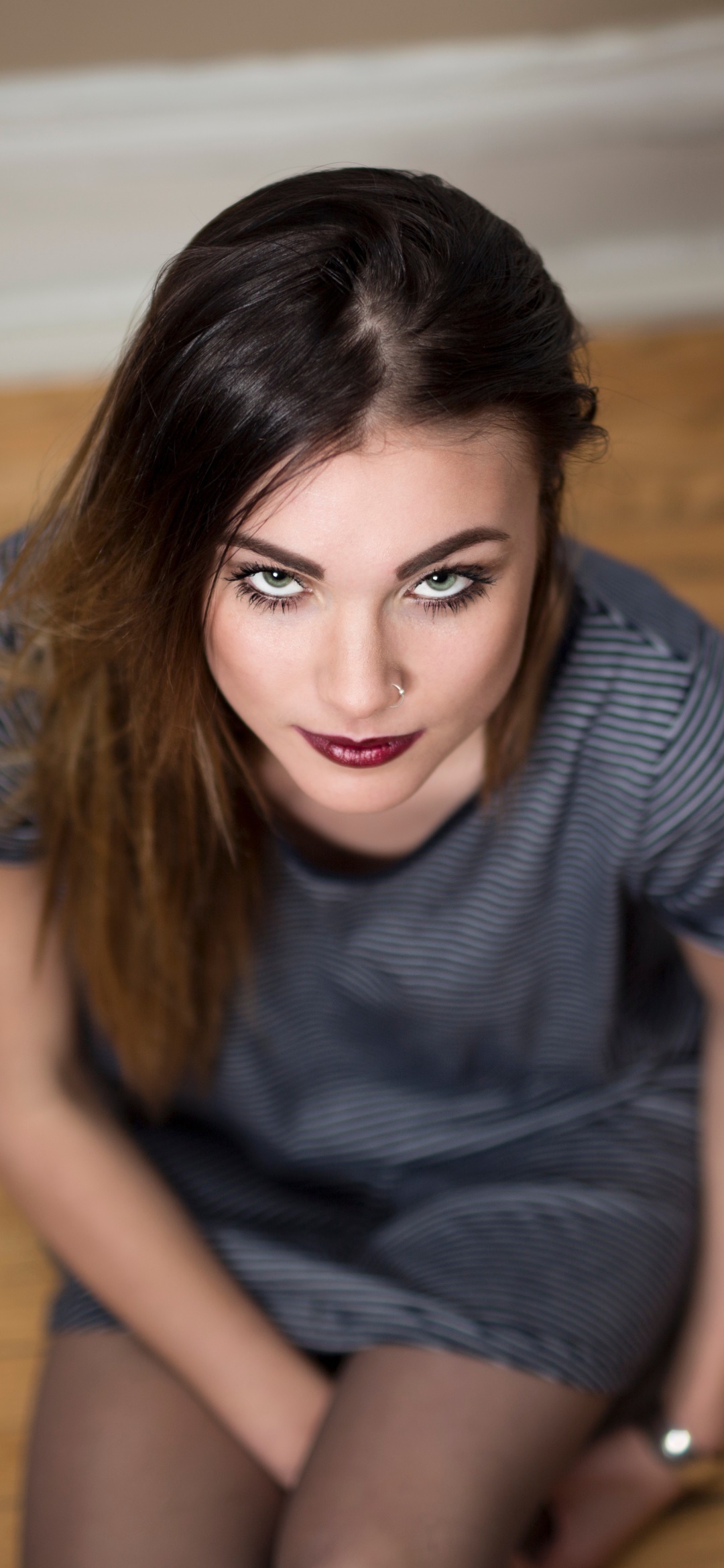 Women Model, Lipstick, Brunette, 1080x2340, Phone HD Wallpaper