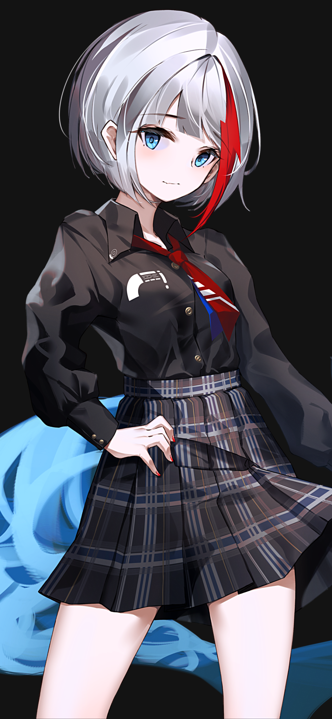 Anime Azur Lane, Short Hair, Skirt, Grey Hair, Blue Eyes, Admiral Graf Spee (Azur Lane), 1080x2340, Phone HD Wallpaper