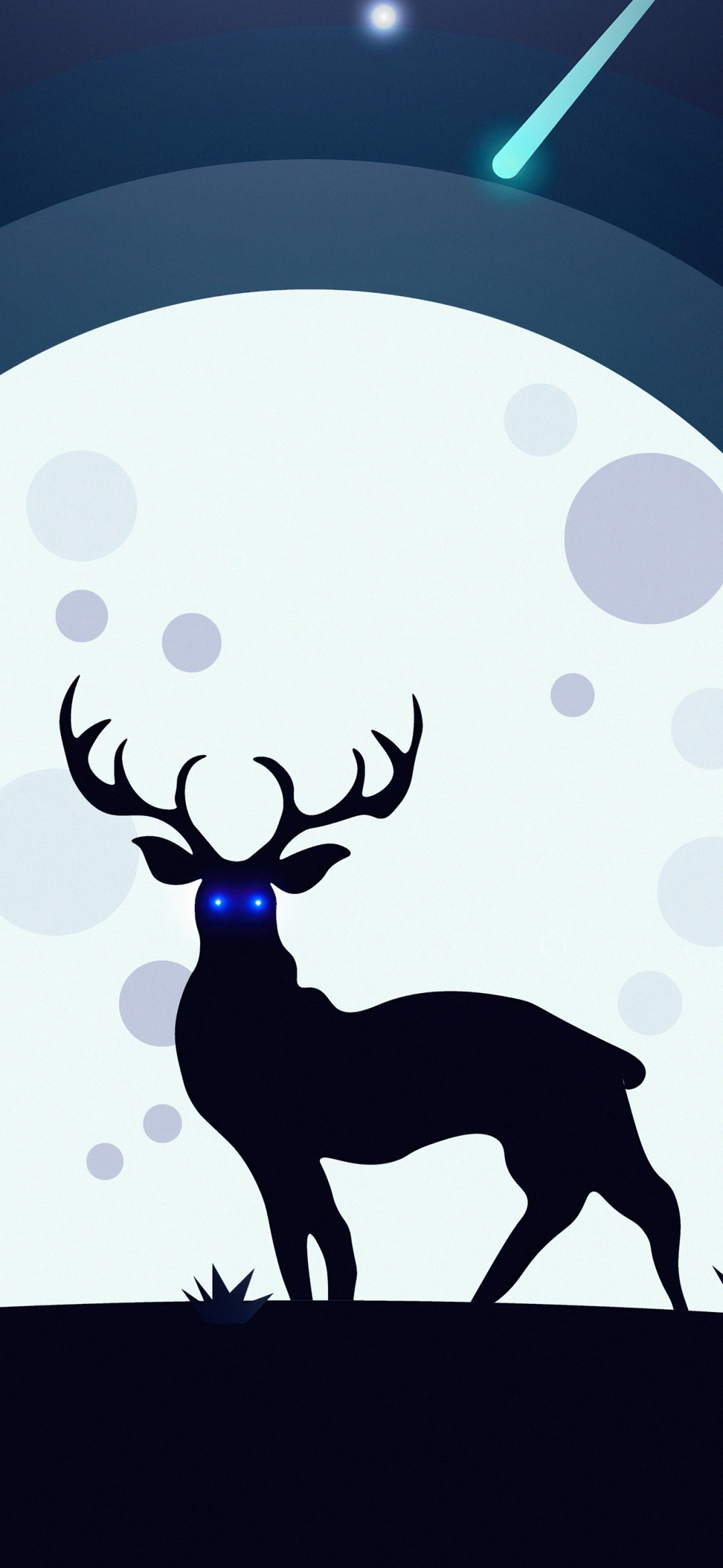 Artistic Minimalist, Moon, Reindeer, 1080x2340, Phone HD Wallpaper