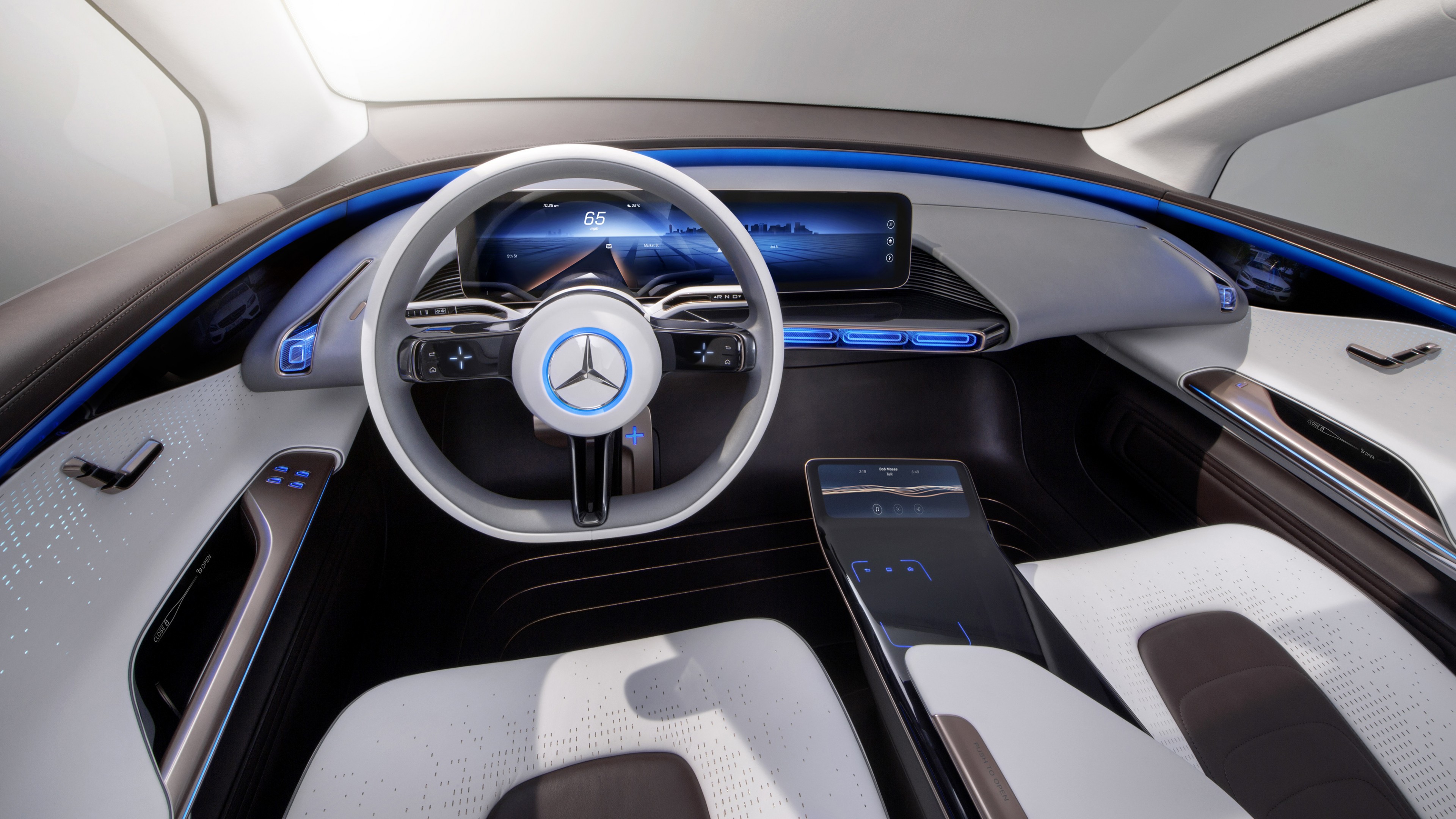 Mercedes Generation EQ, electric cars, paris auto show 2016, interior, HD Wallpaper