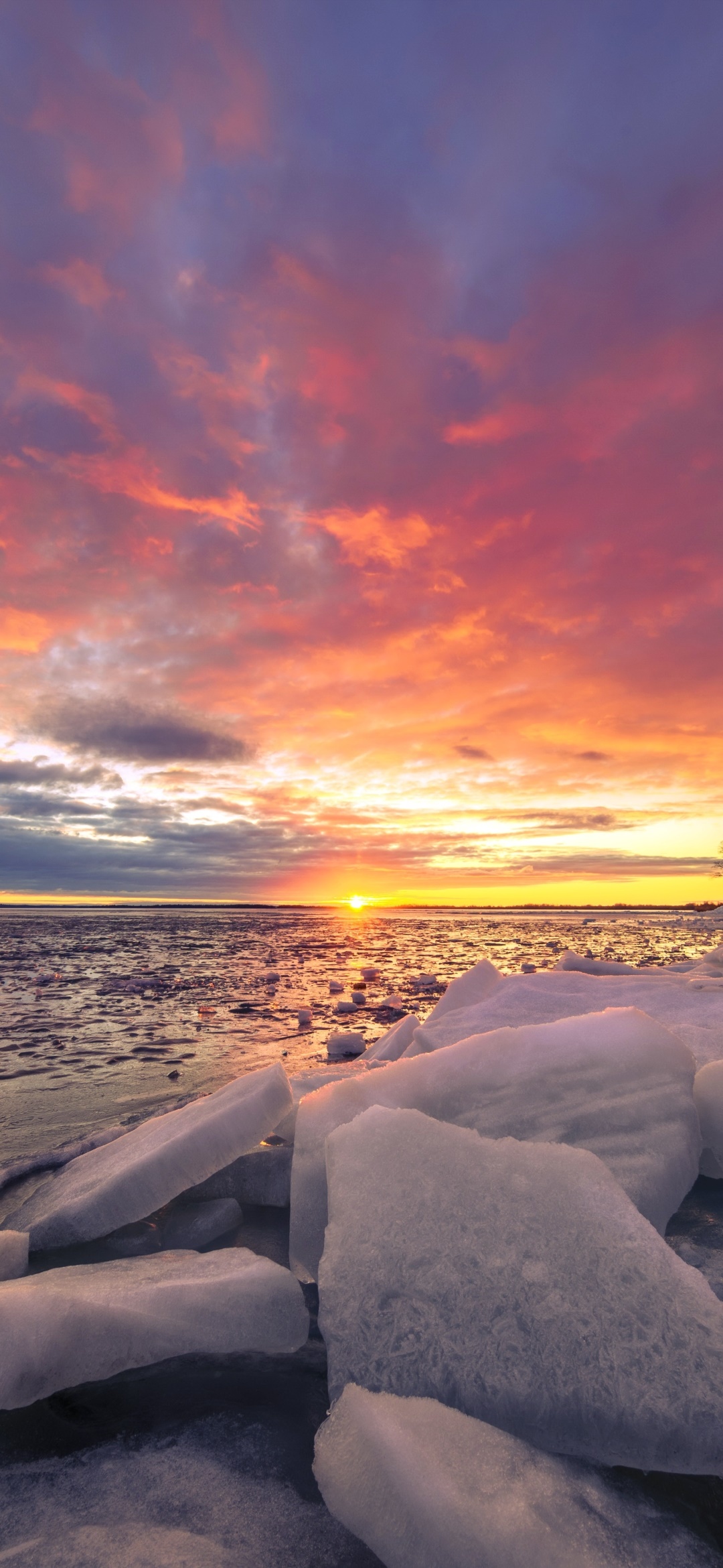 Earth Sunset, Nature, Horizon, Ice, 1080x2340, Phone HD Wallpaper