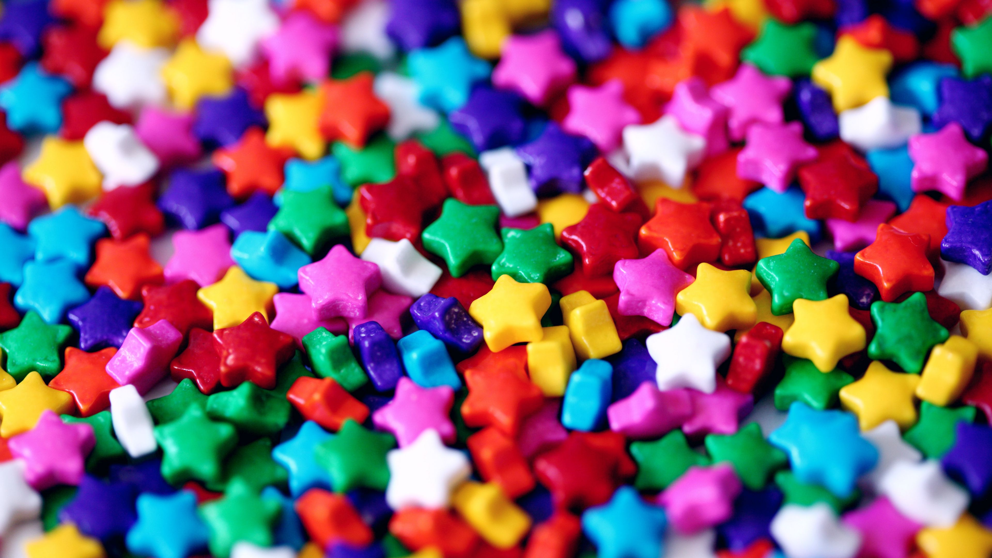 multicolored, star, sweets, 4k, HD Wallpaper
