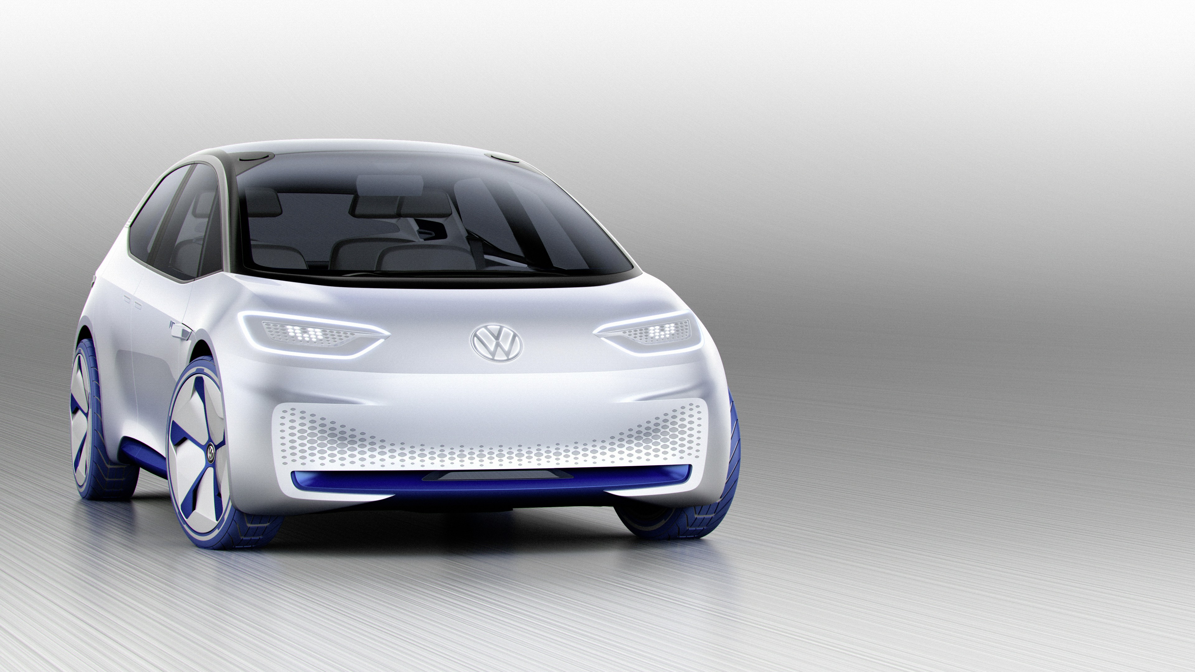 Volkswagen I.D., paris auto show 2016, electric cars, white, HD Wallpaper