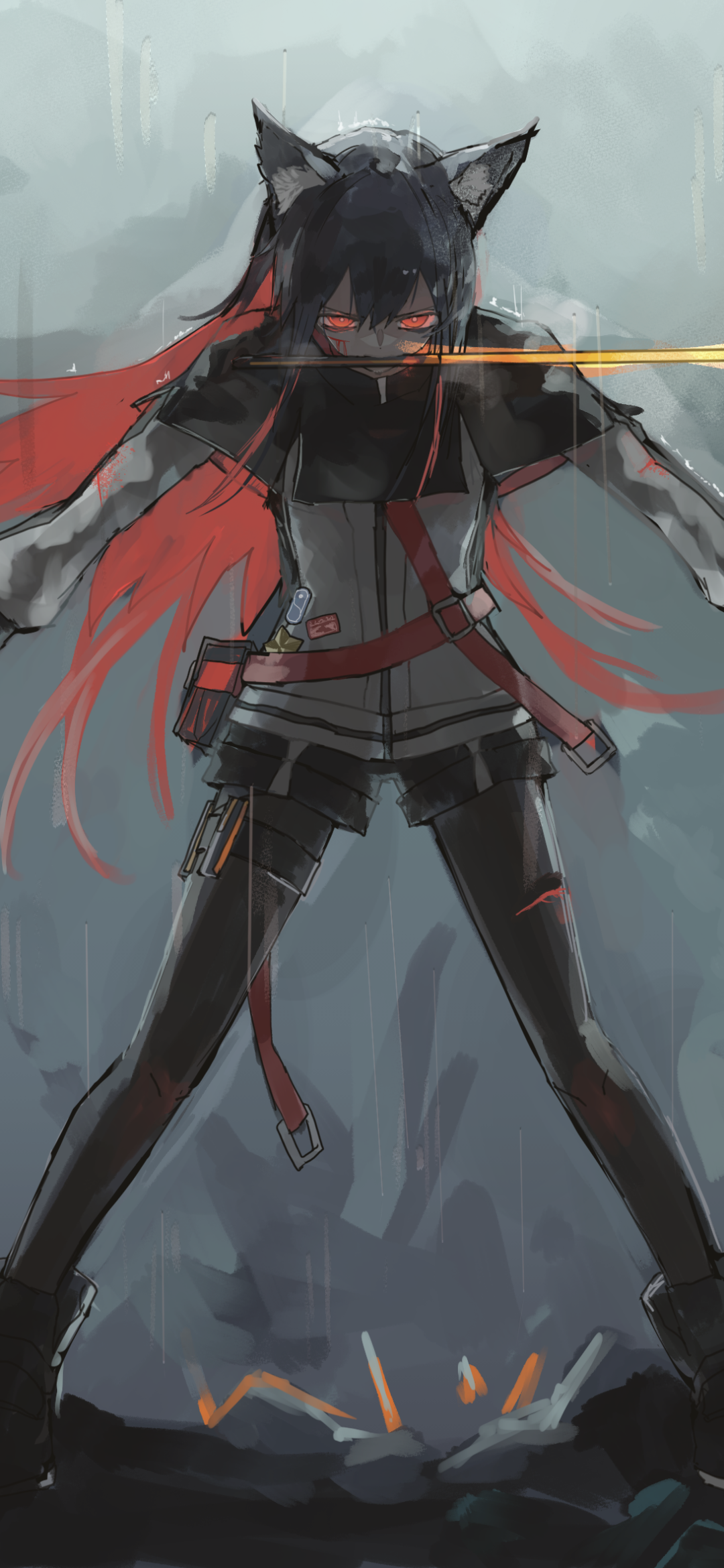 Video Game Arknights, Animal Ears, Red Eyes, Texas (Arknights), 1080x2340, Phone HD Wallpaper