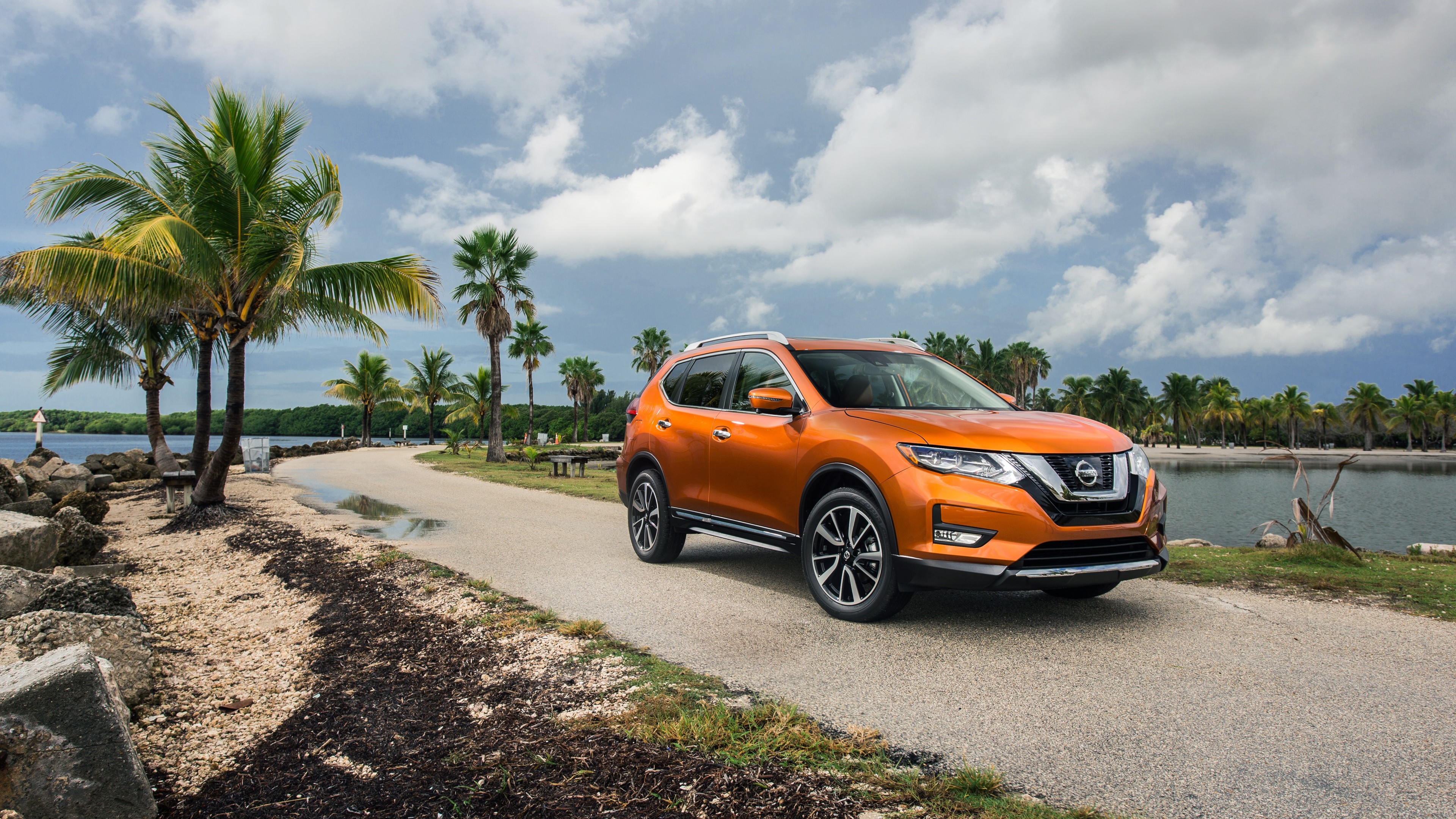 Nissan Rogue sl, hybrid, crossover, orange, HD Wallpaper