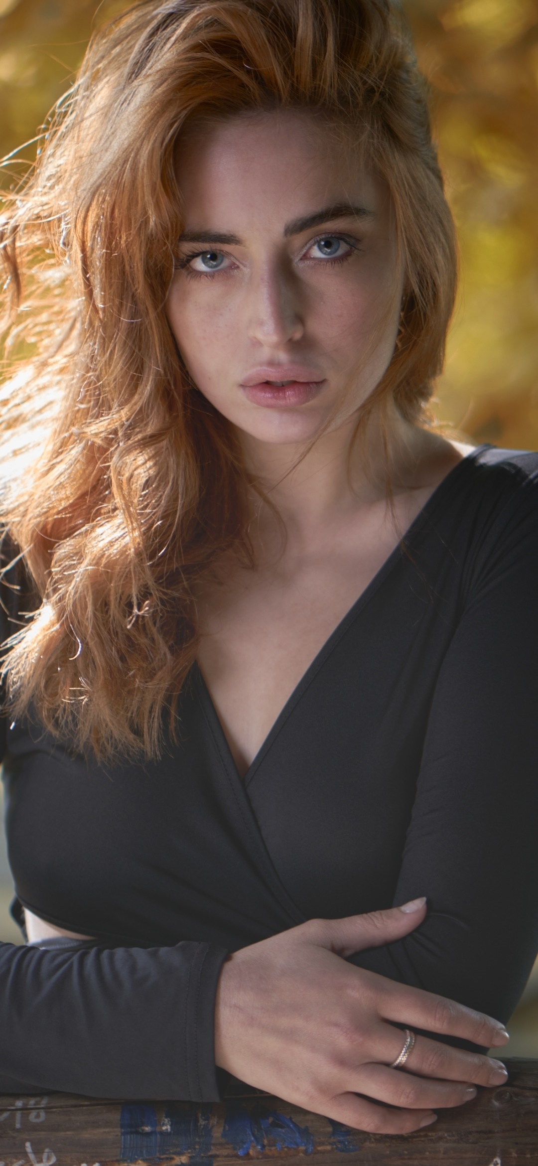 Women Model, Redhead, Blue Eyes, 1080x2340, Phone HD Wallpaper