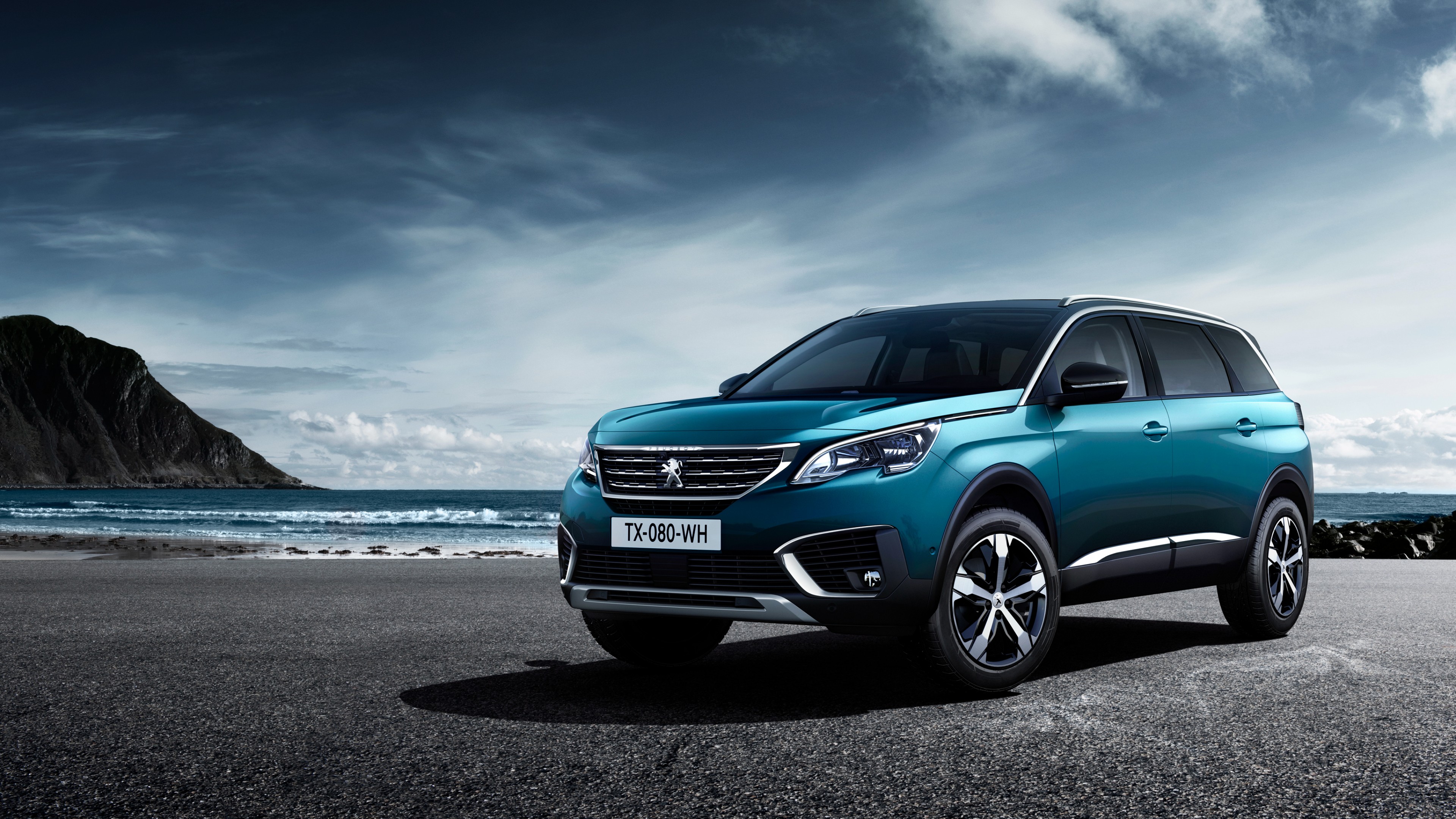 Peugeot 5008, Paris Auto Show 2016, crossover, blue, HD Wallpaper